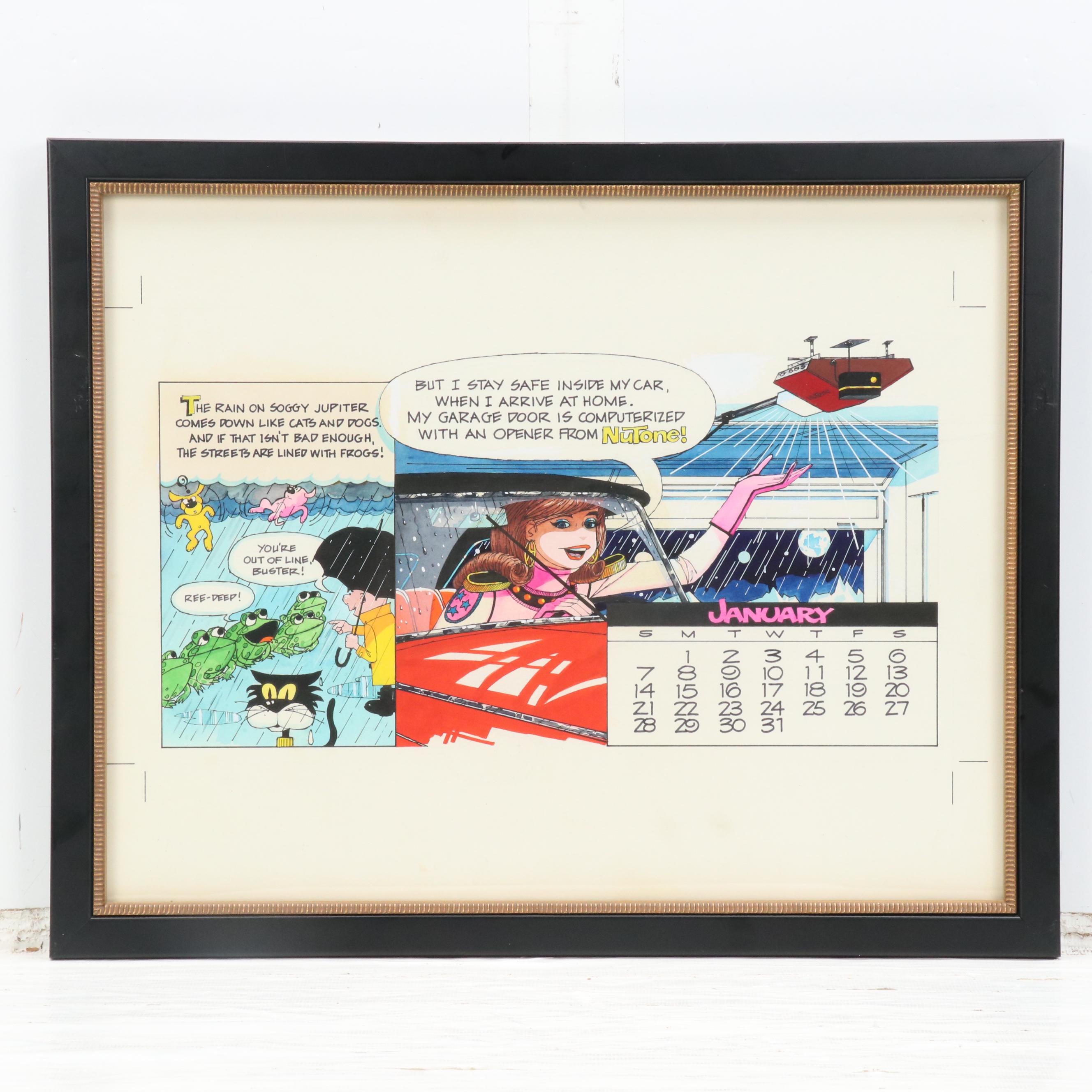 George Wagner Marker and Ink Nutone Advertisement Illustrations, Mid-20th C.