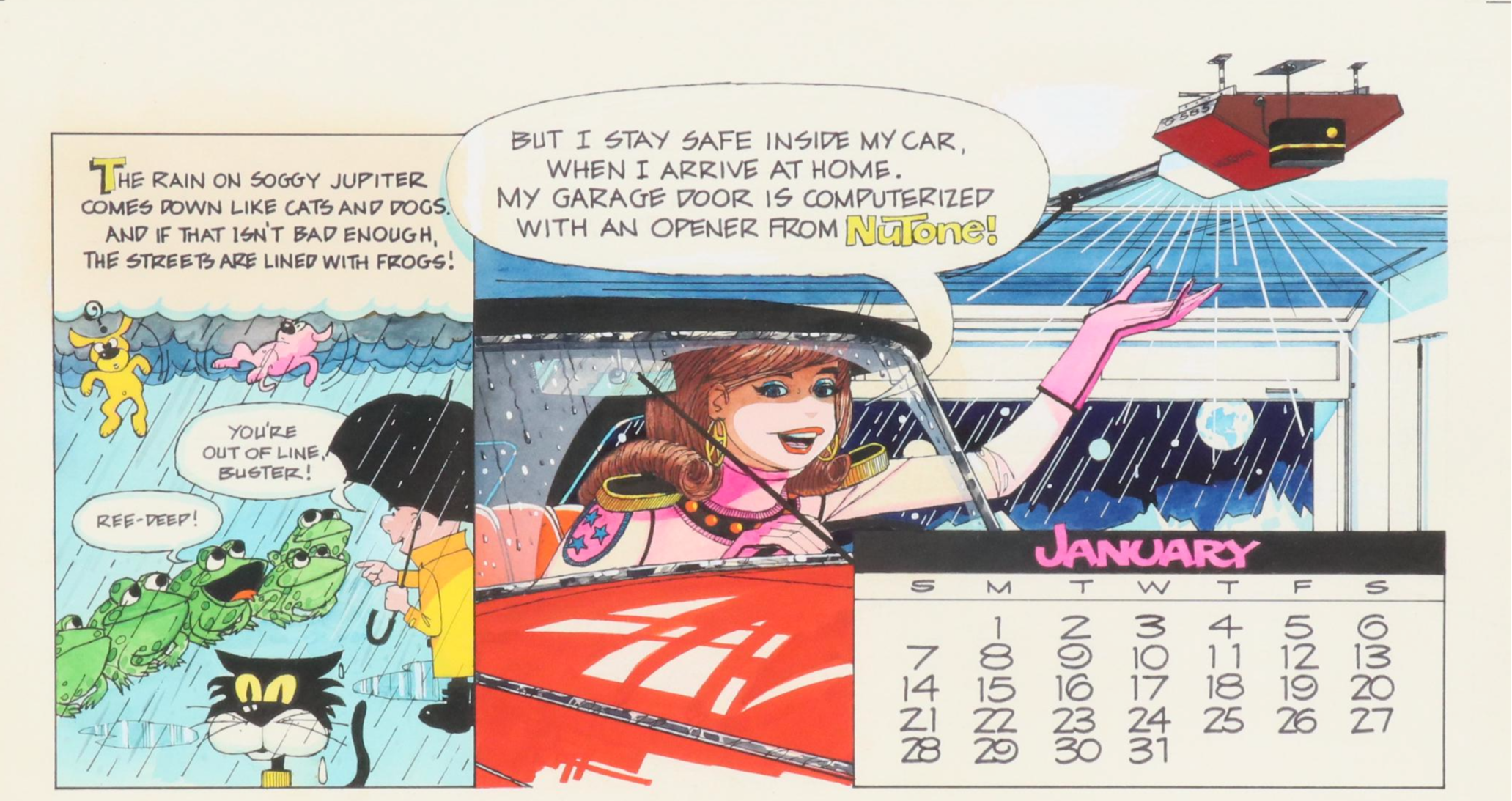 George Wagner Marker and Ink Nutone Advertisement Illustrations, Mid-20th C.