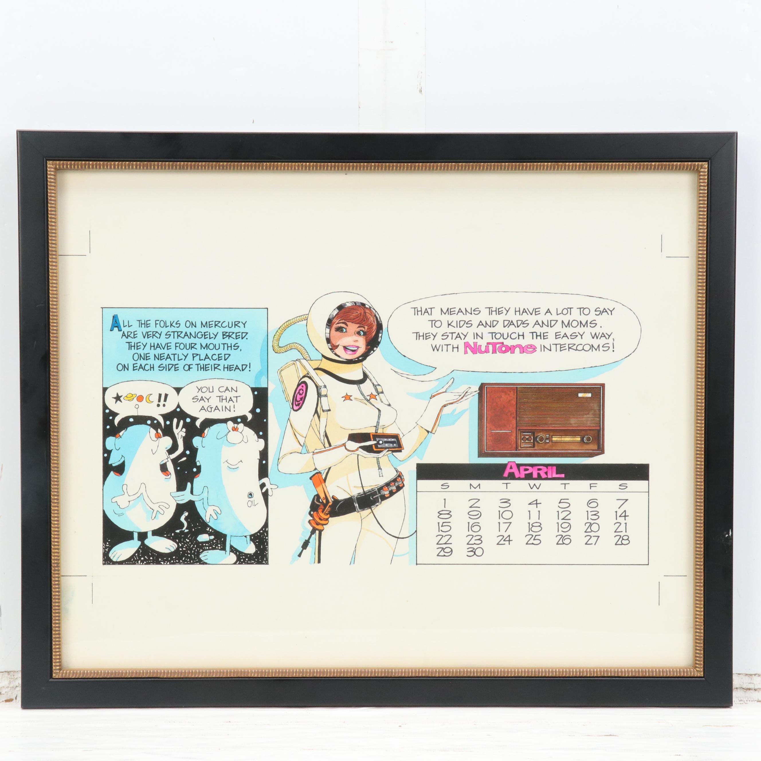 George Wagner Marker and Ink Nutone Advertisement Illustrations, Mid-20th C.