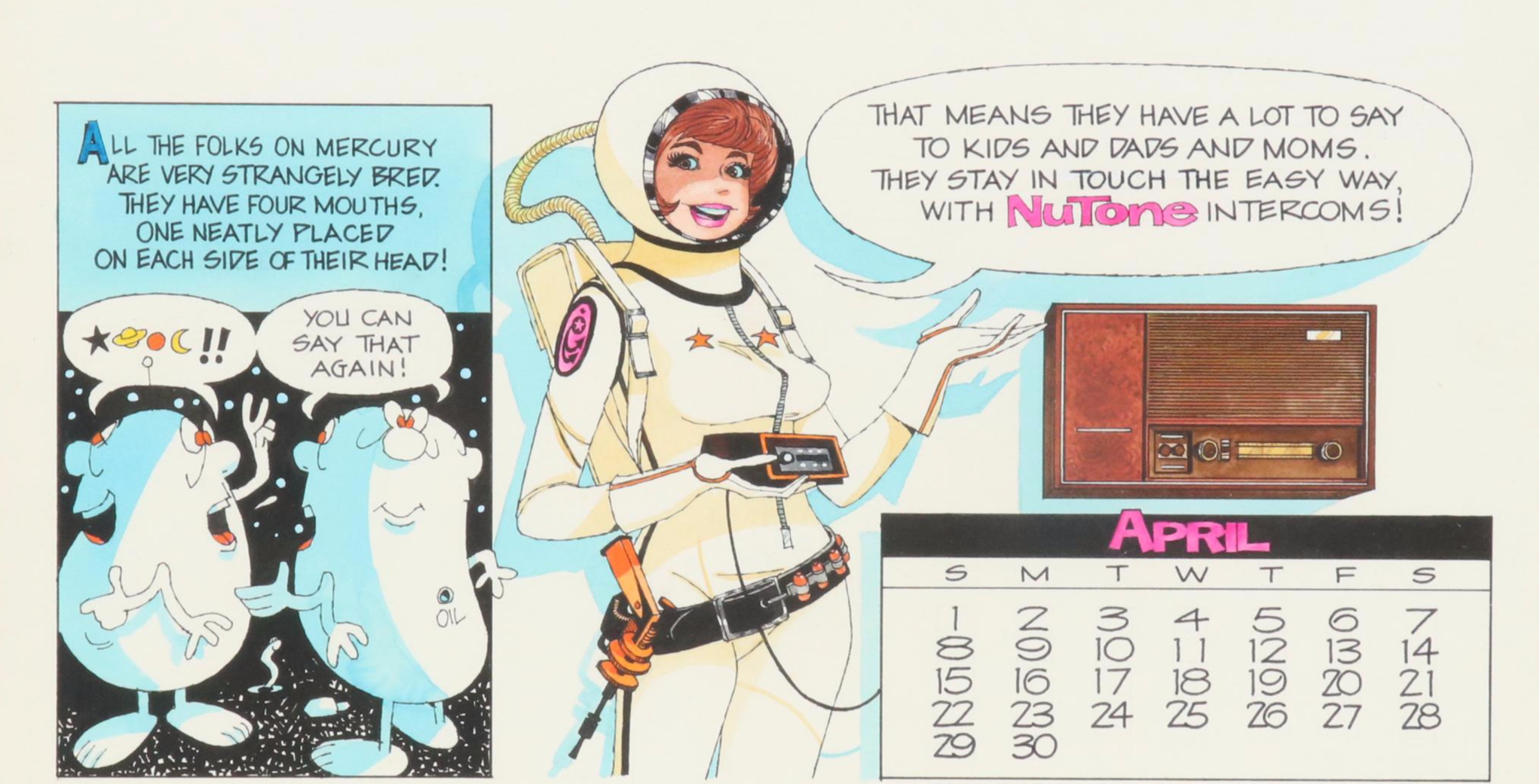 George Wagner Marker and Ink Nutone Advertisement Illustrations, Mid-20th C.