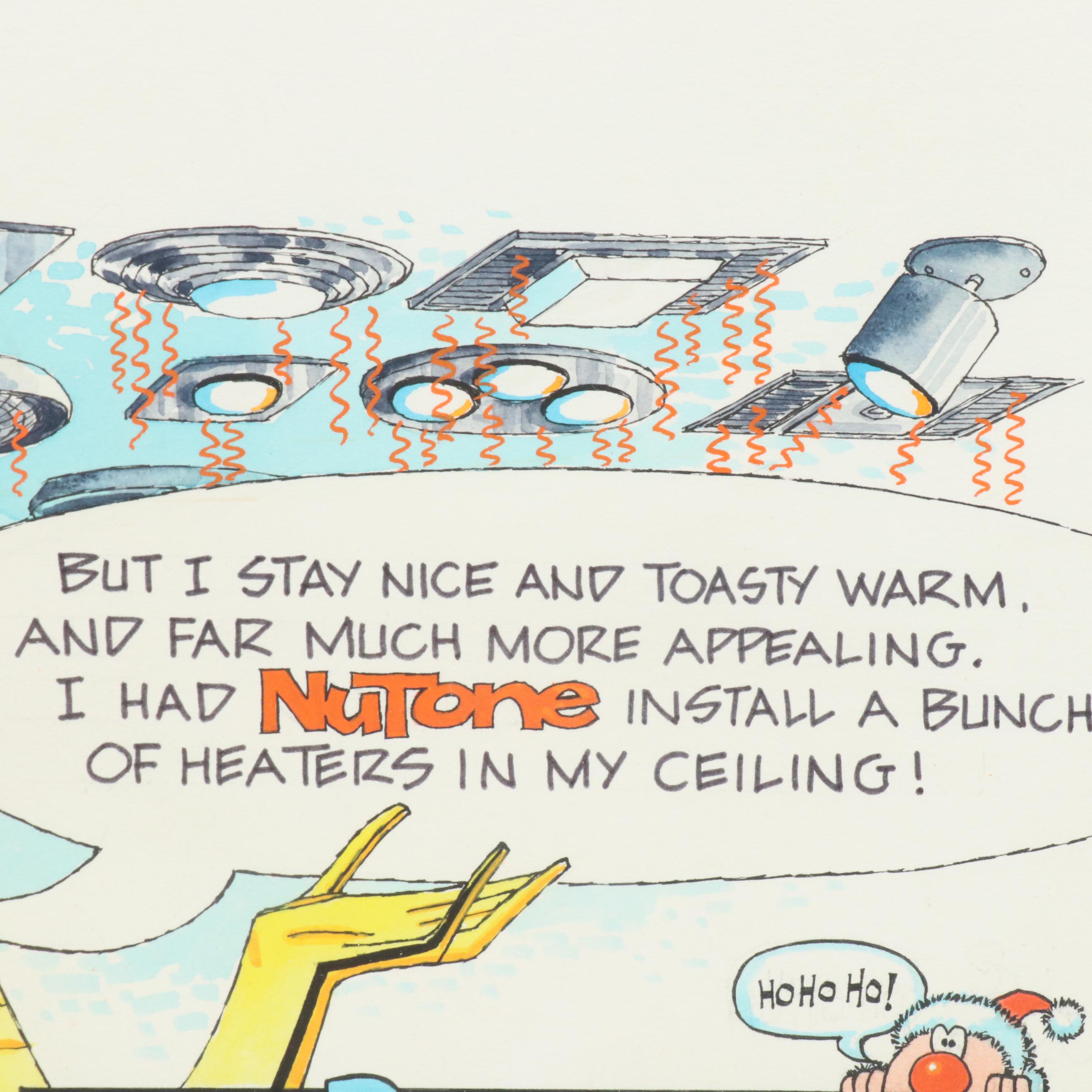 George Wagner Marker and Ink Nutone Advertisement Illustrations, Mid-20th C.