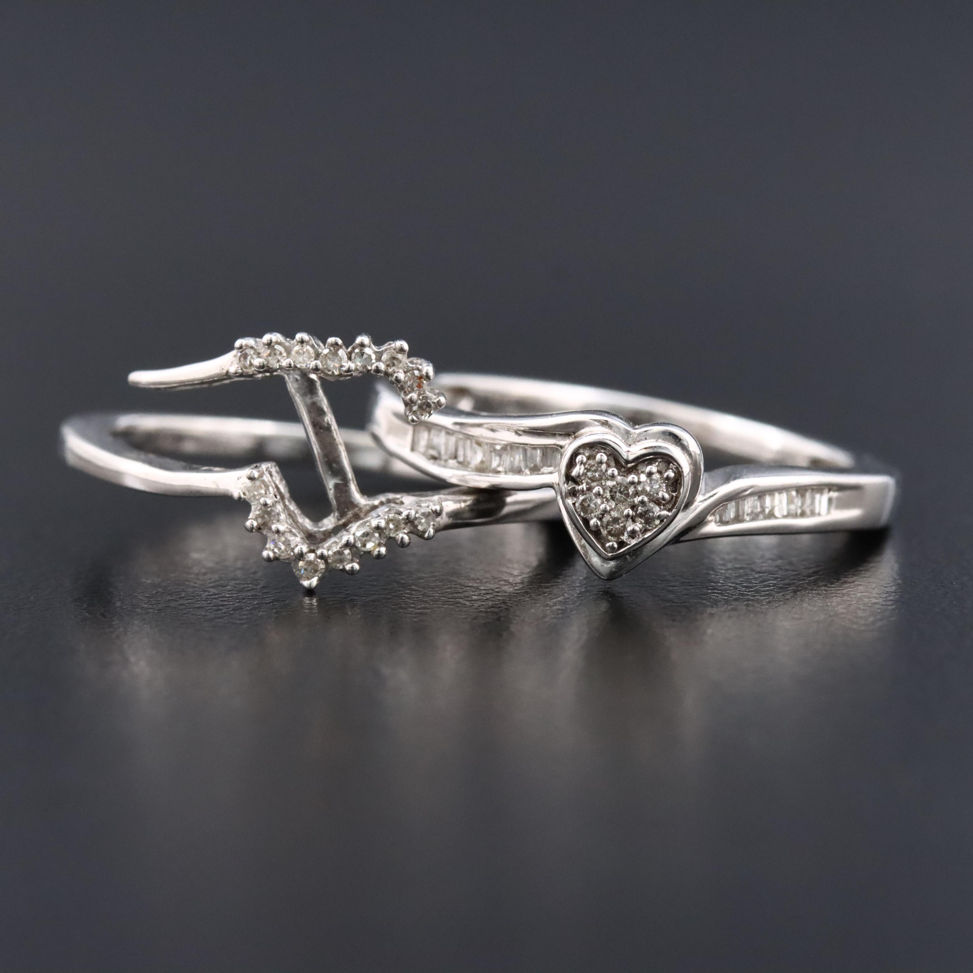 Sterling Diamond Ring Set