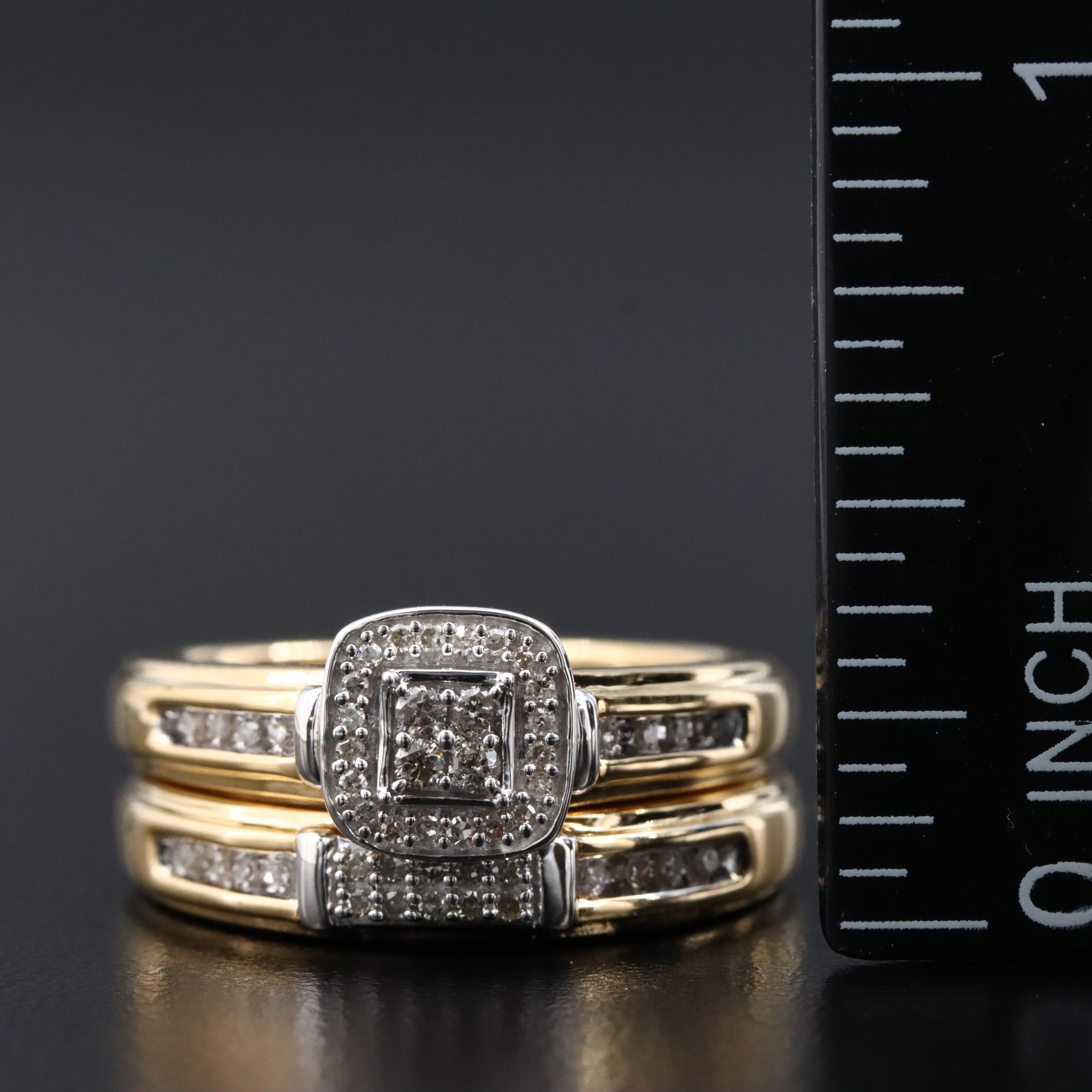 Sterling Diamond Ring Set