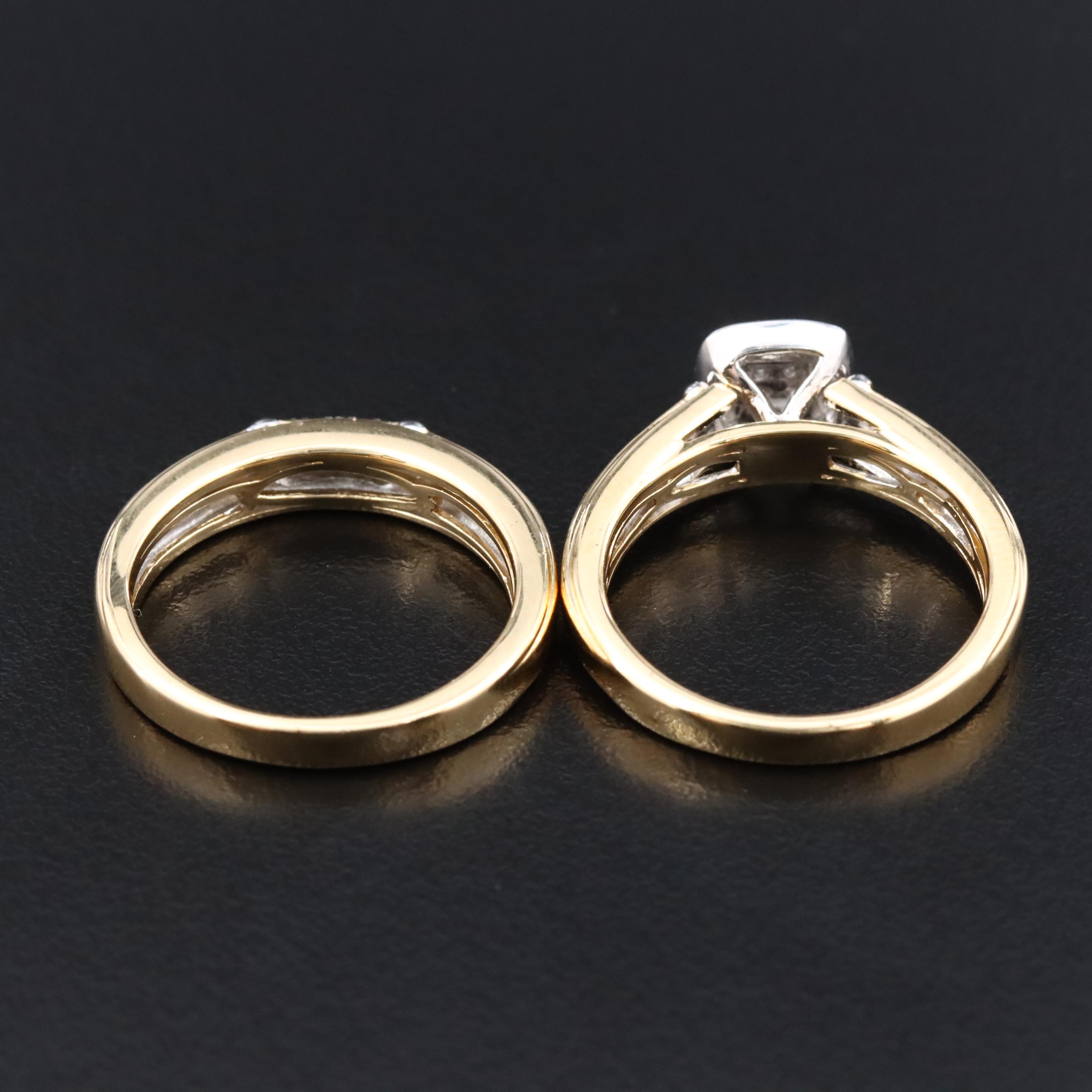 Sterling Diamond Ring Set