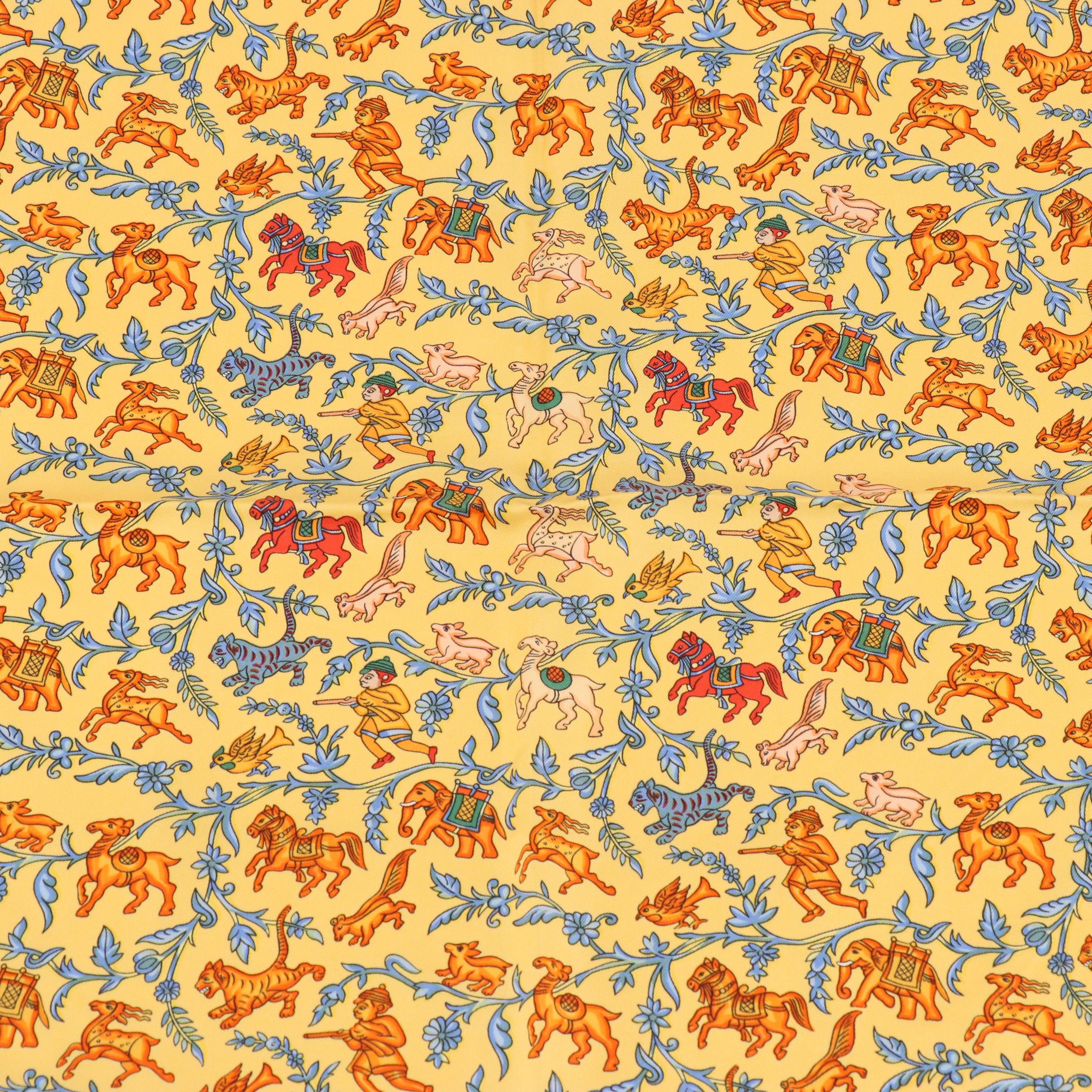 Hermès "Chasse en Inde" Scarf 90 in Silk Twill