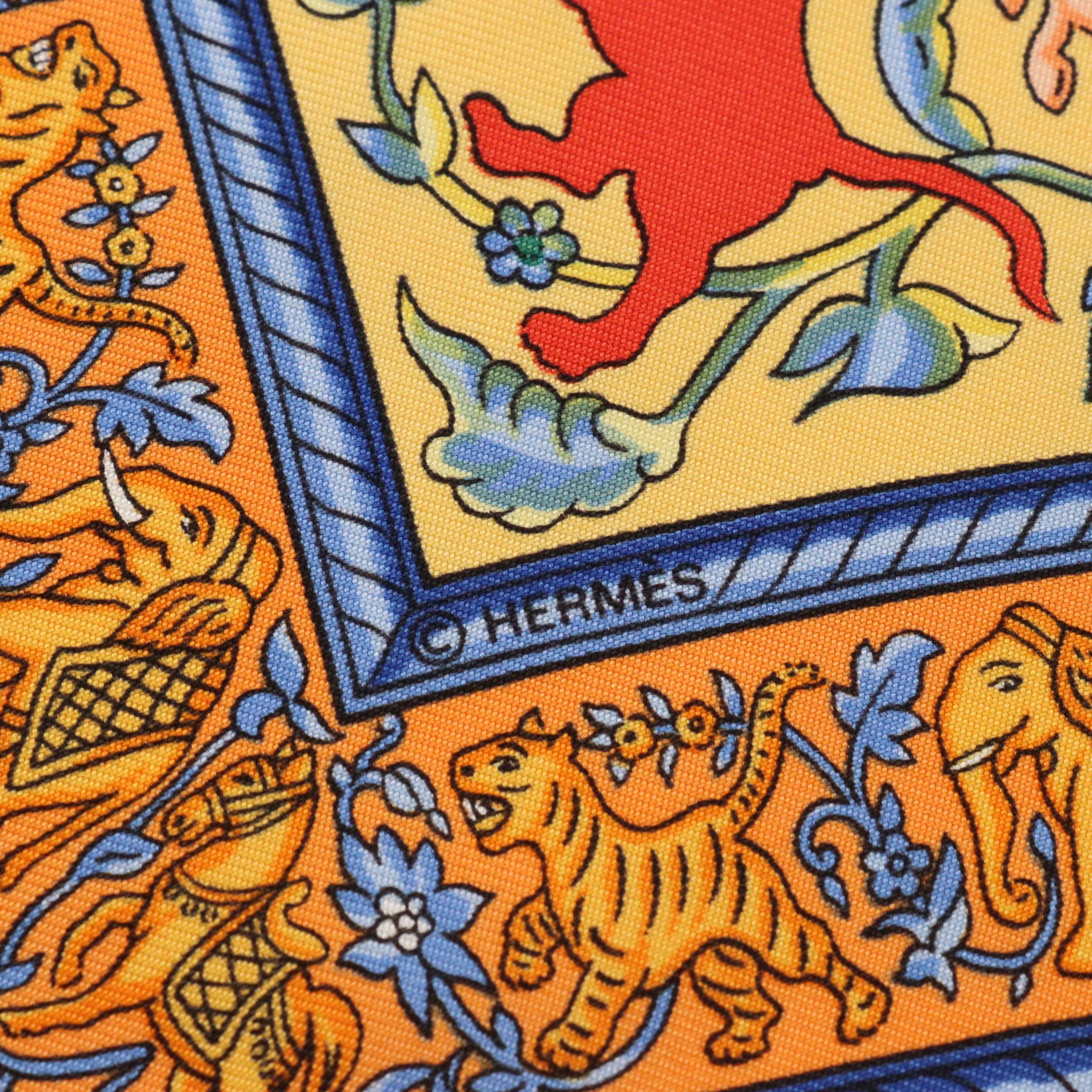 Hermès "Chasse en Inde" Scarf 90 in Silk Twill