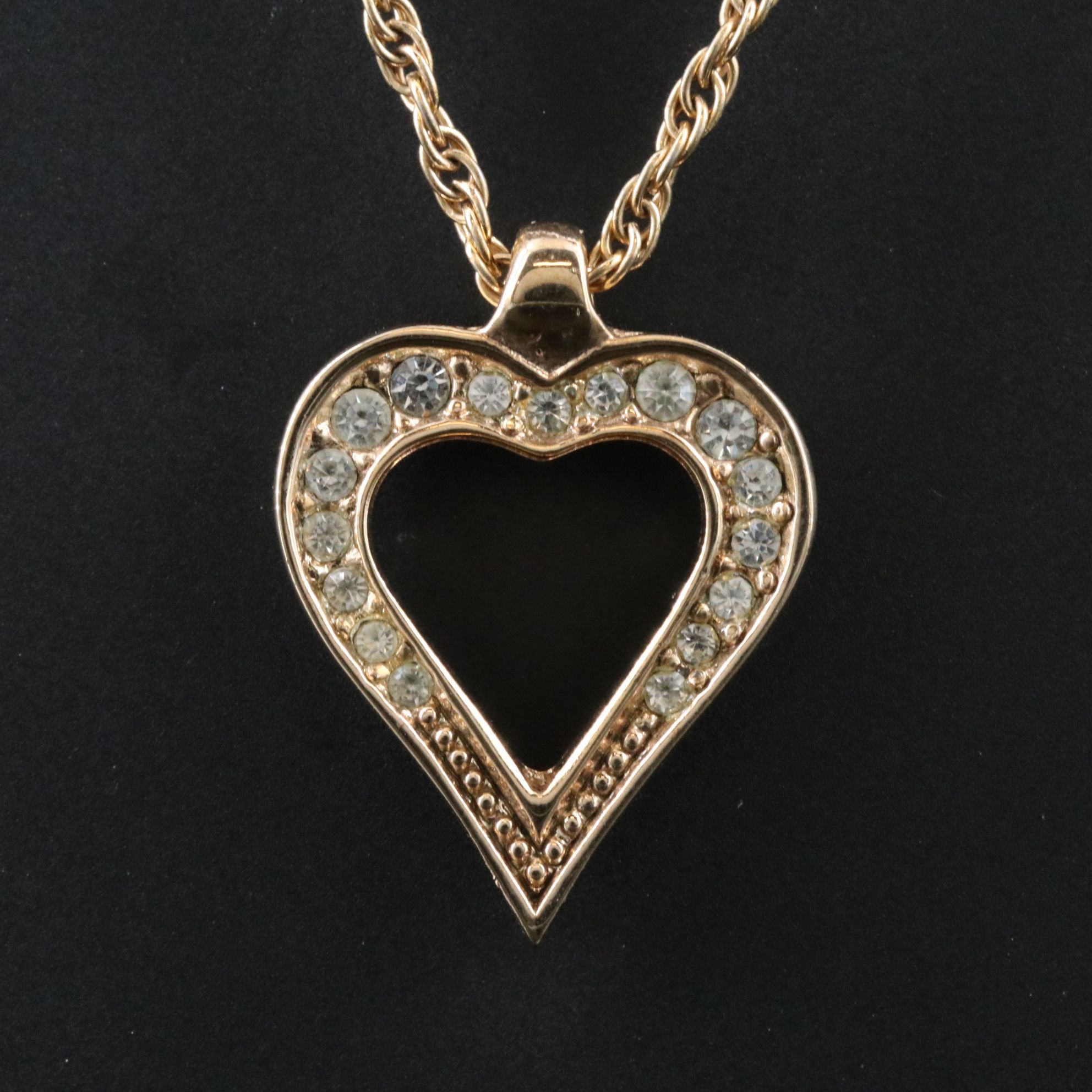 Christian Dior Crystal Heart Necklace