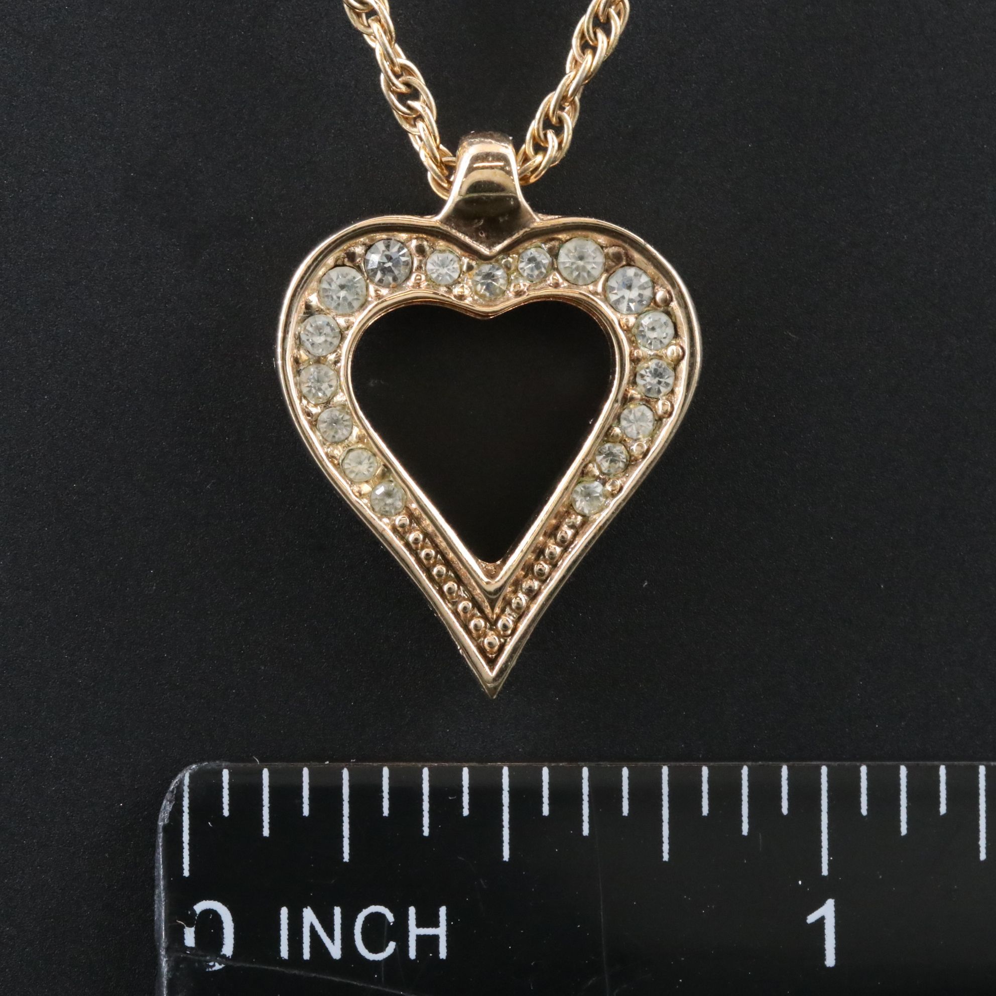 Christian Dior Crystal Heart Necklace