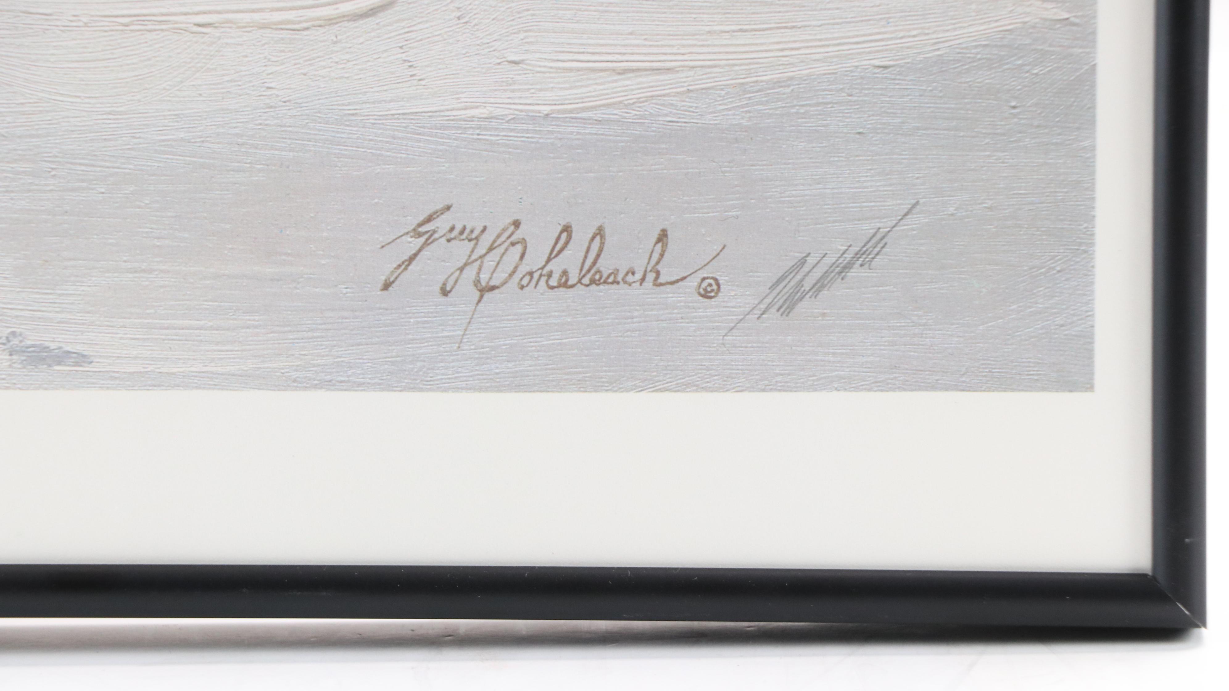 Guy Coheleach Offset Lithograph of Deer "Long Shadows," Late 20th Century