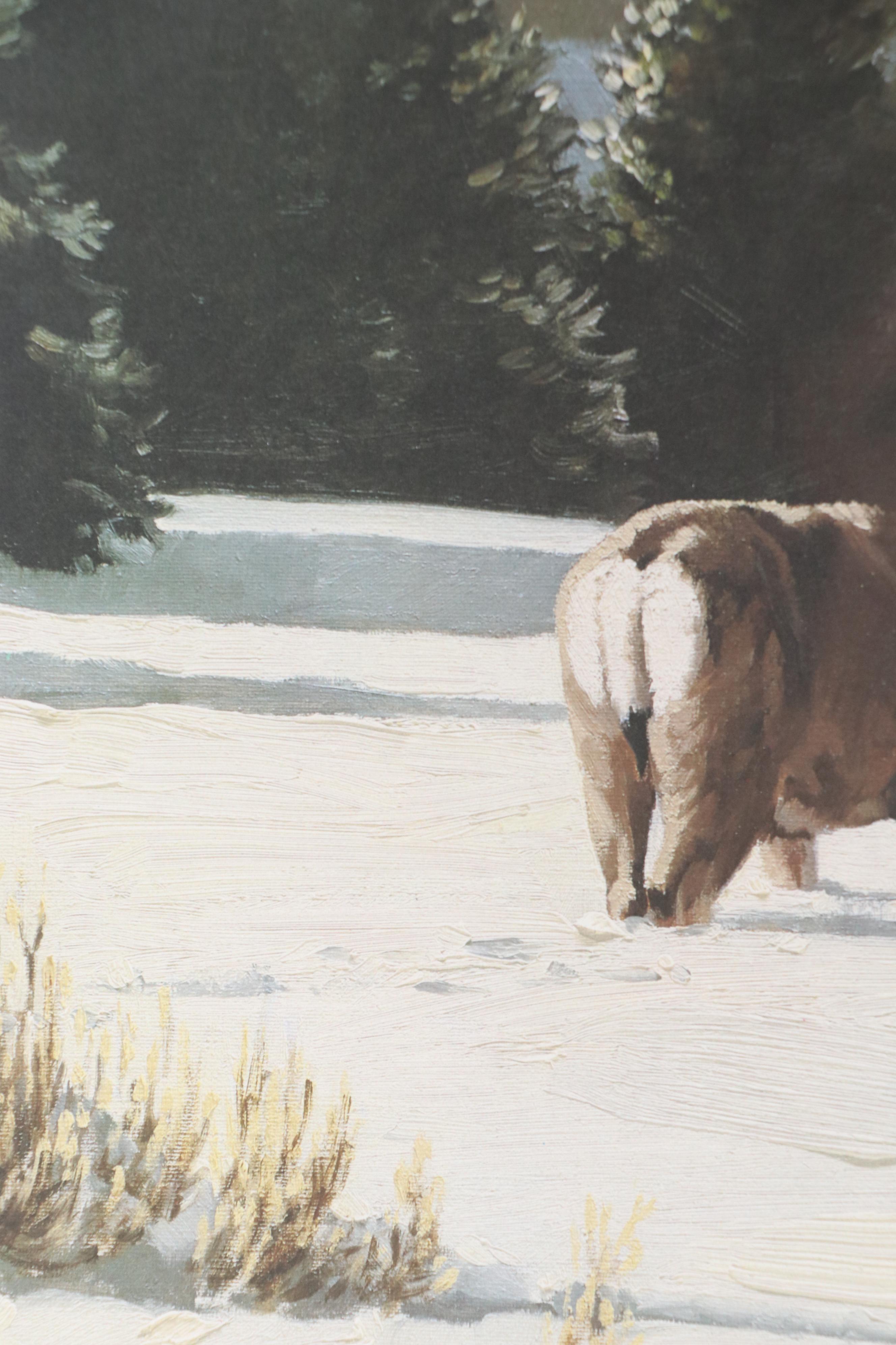 Guy Coheleach Offset Lithograph of Deer "Long Shadows," Late 20th Century