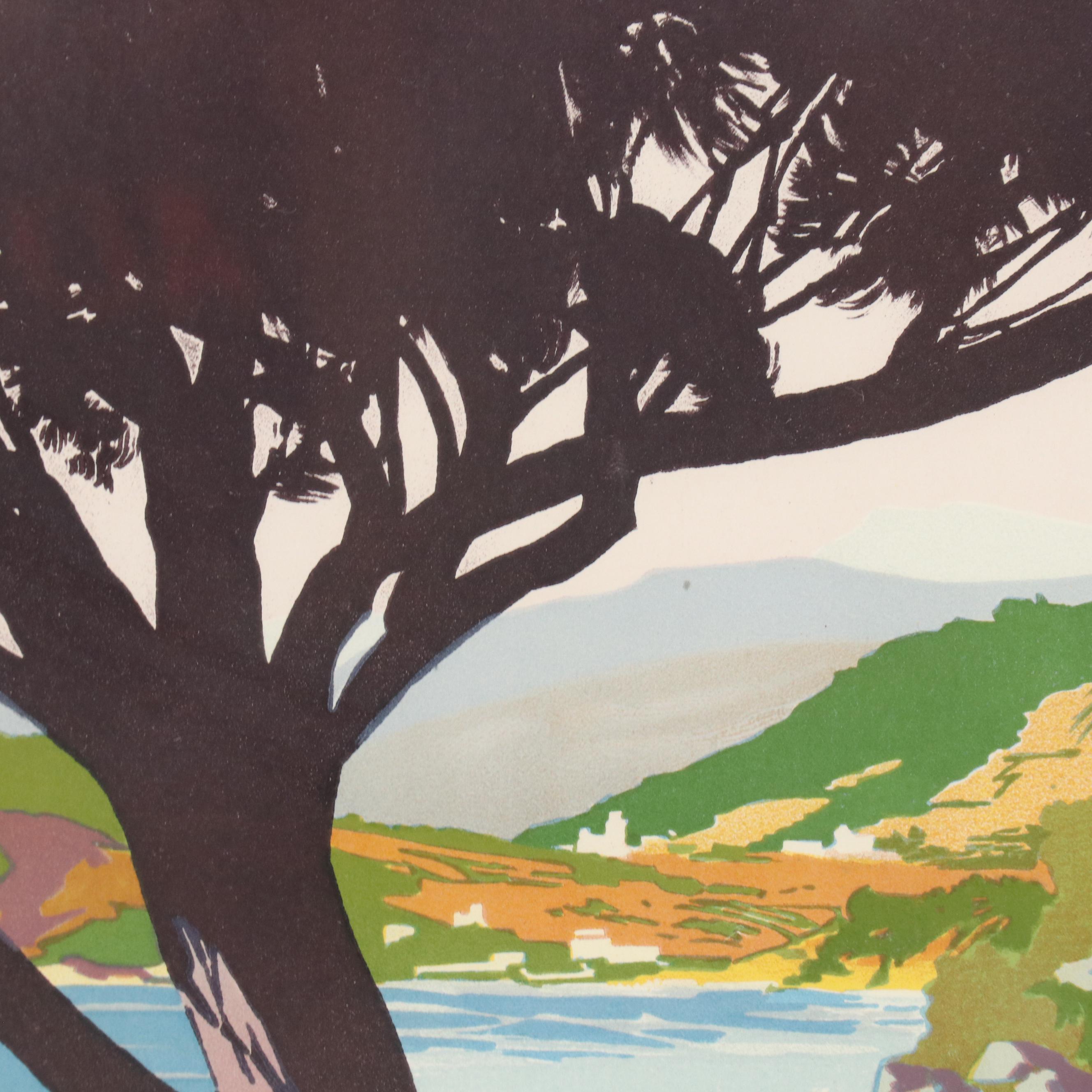 Designed by Julien Lacaze Color Lithograph Poster "Le Littoral Méditerranéen"