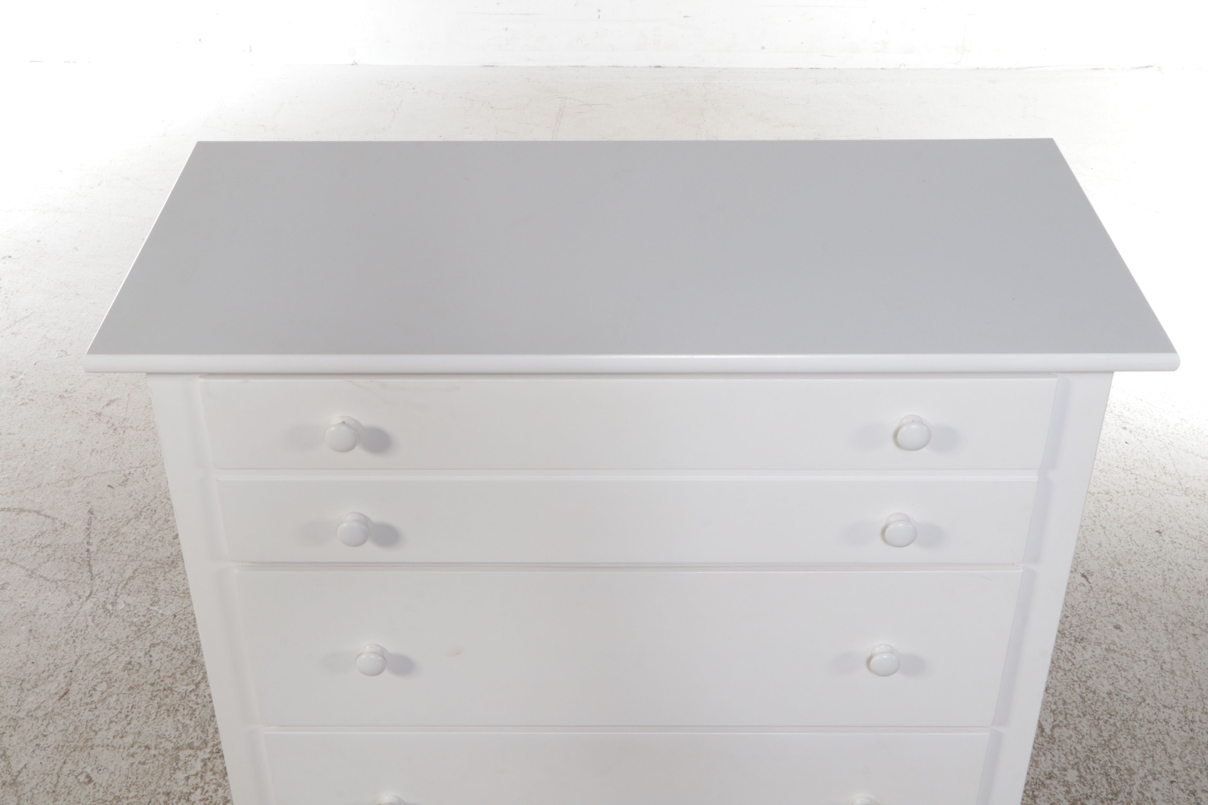 Stanley Furniture White Painted Wood Tall Chest of Drawers