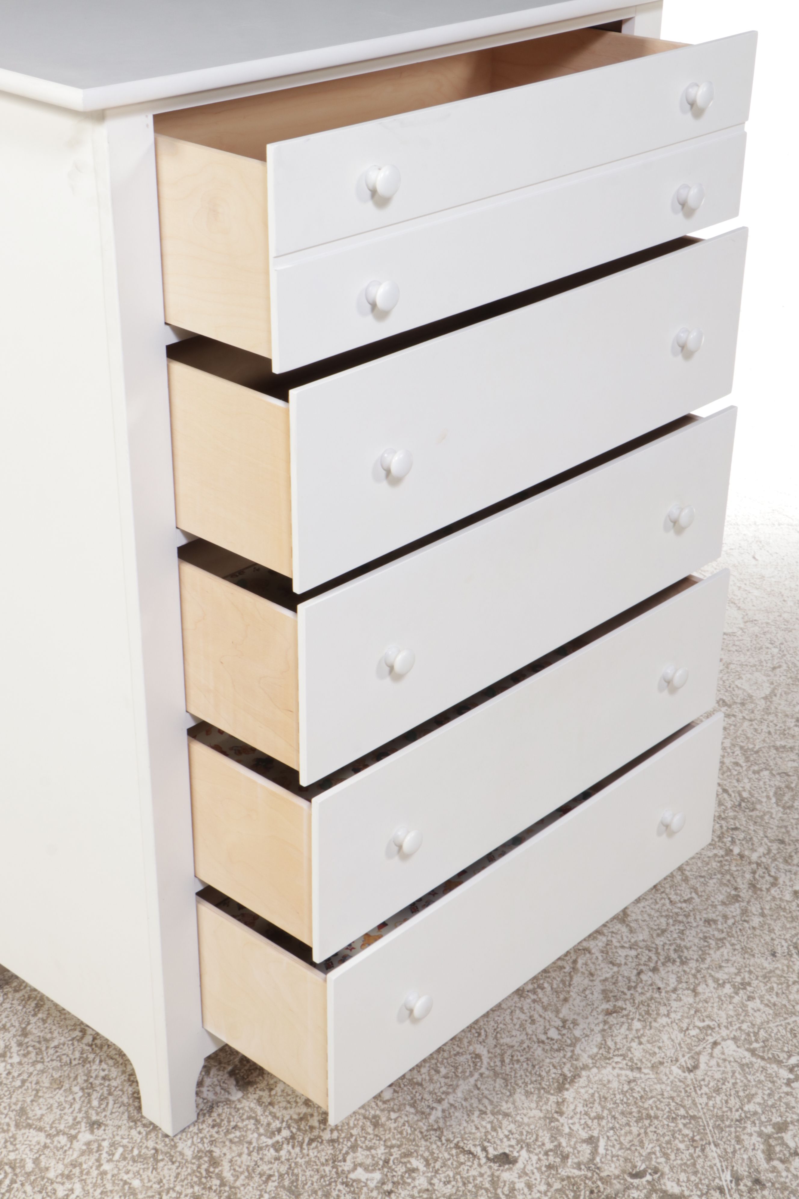 Stanley Furniture White Painted Wood Tall Chest of Drawers