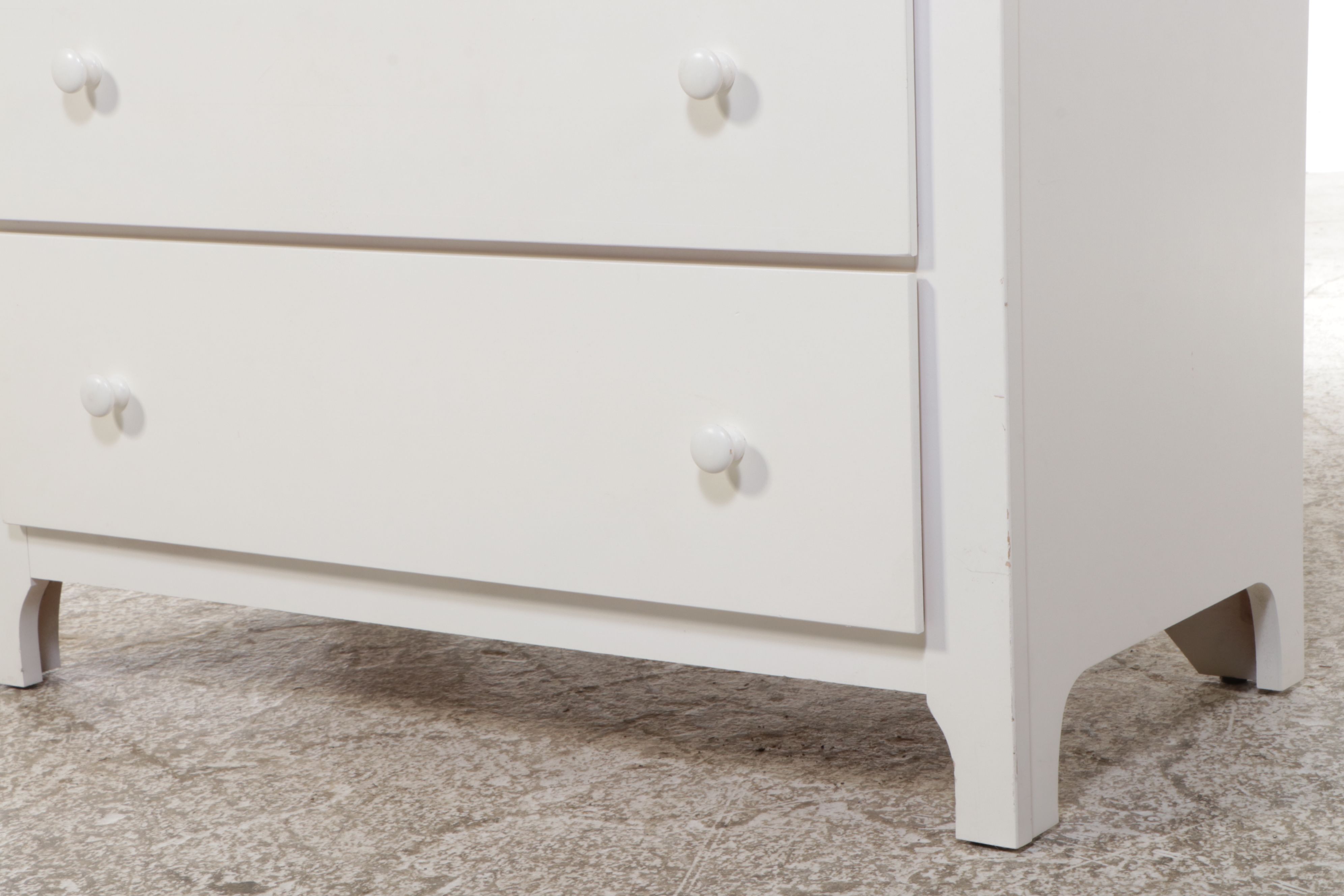 Stanley Furniture White Painted Wood Tall Chest of Drawers