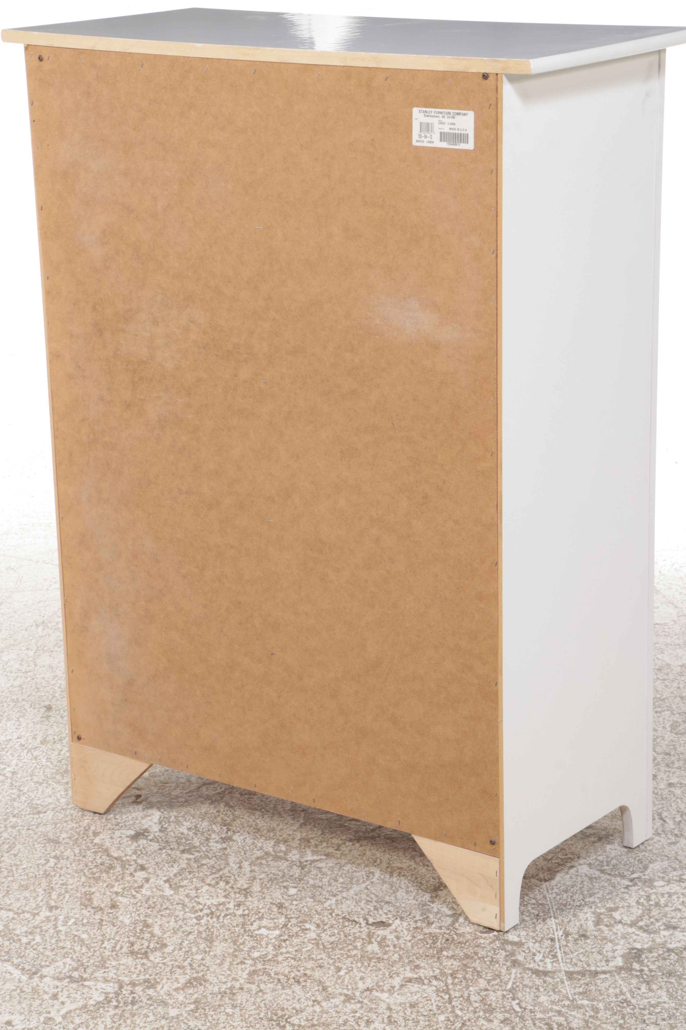 Stanley Furniture White Painted Wood Tall Chest of Drawers