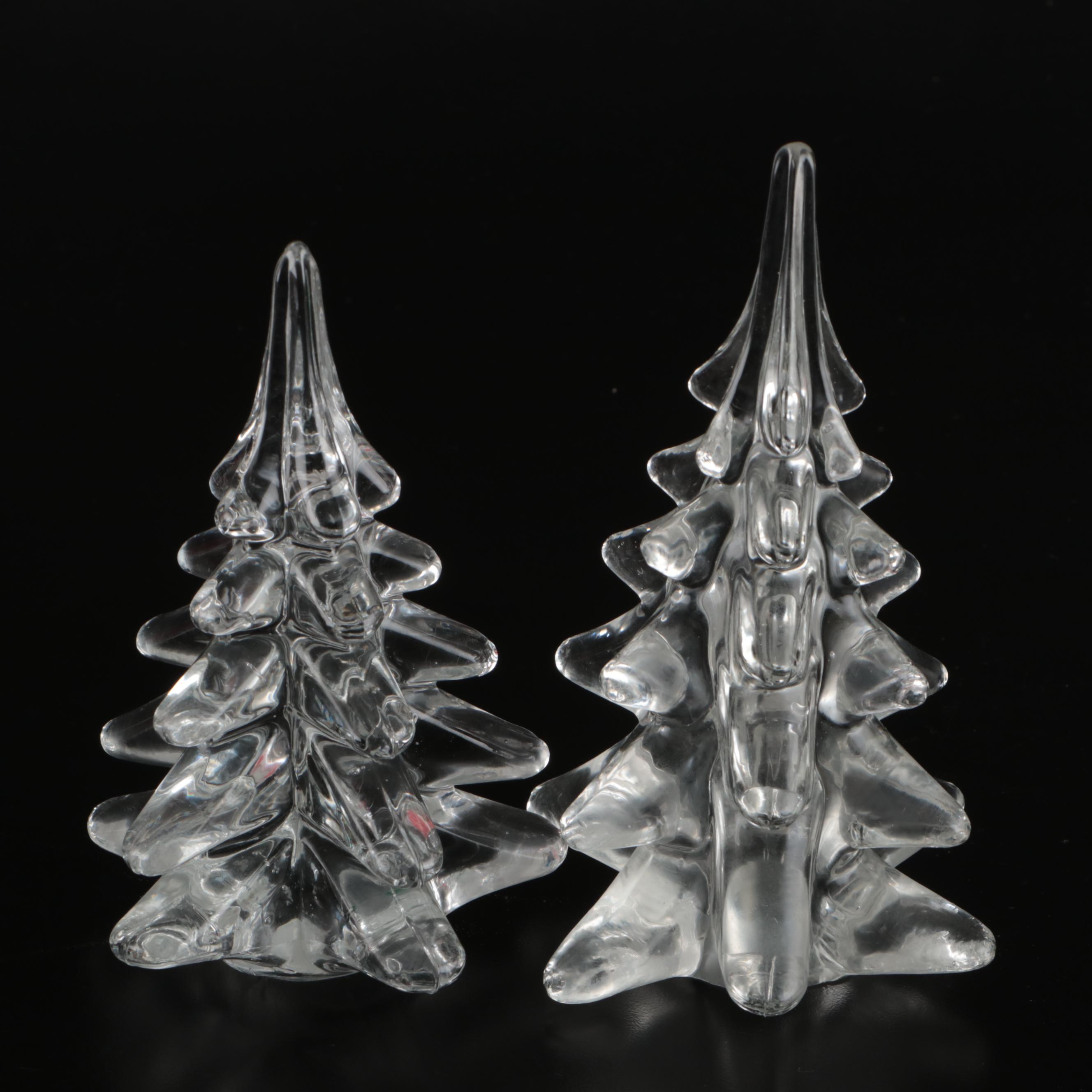 Glass Christmas Trees with Santa Boxes and More Decor