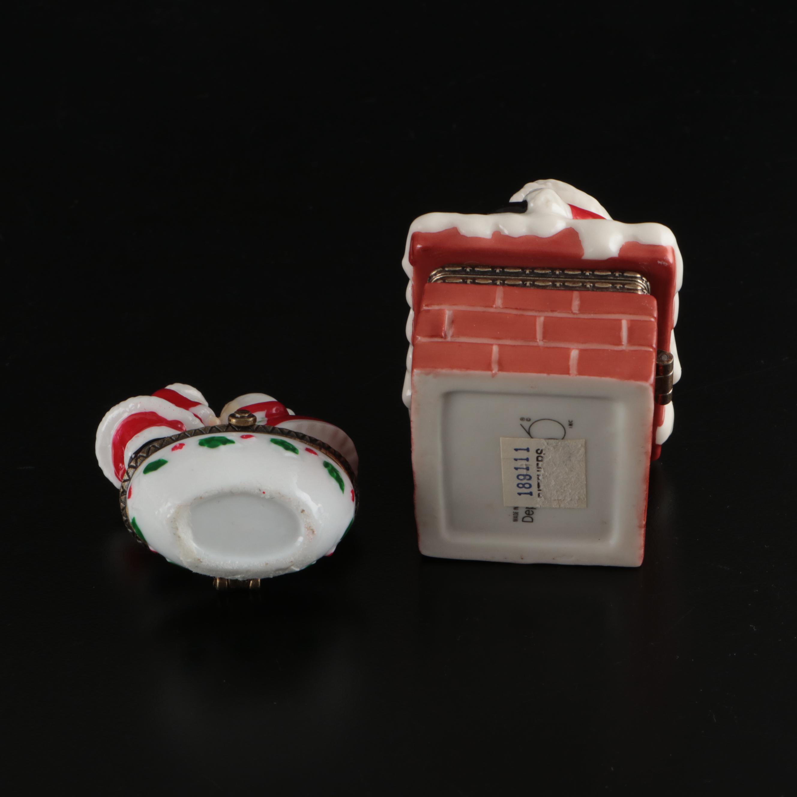 Glass Christmas Trees with Santa Boxes and More Decor