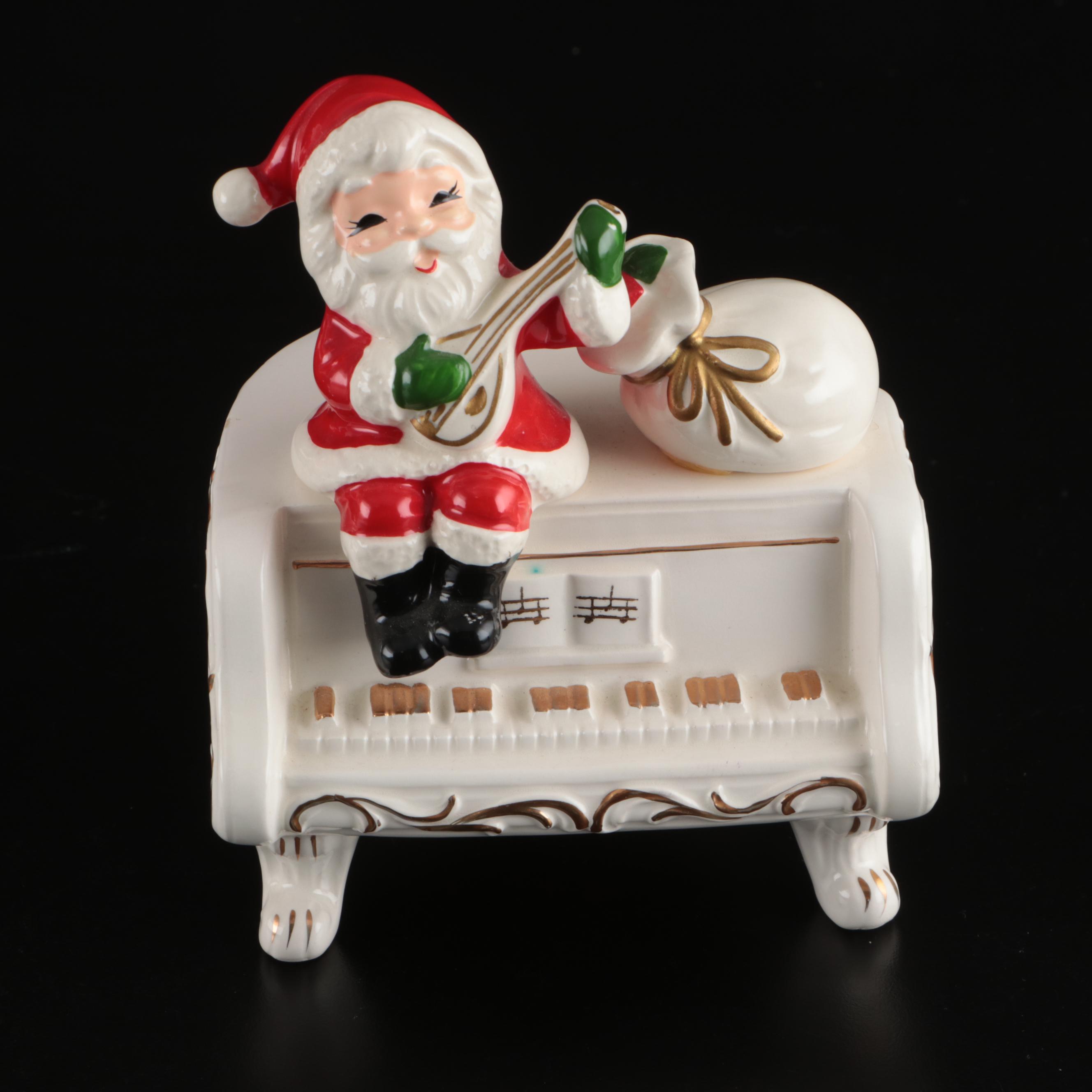 Glass Christmas Trees with Santa Boxes and More Decor