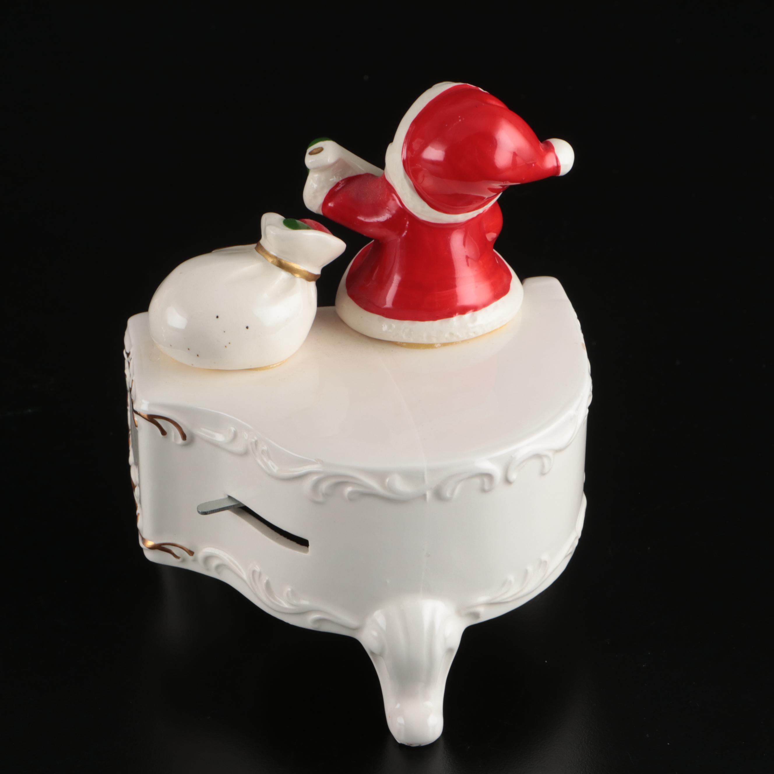 Glass Christmas Trees with Santa Boxes and More Decor