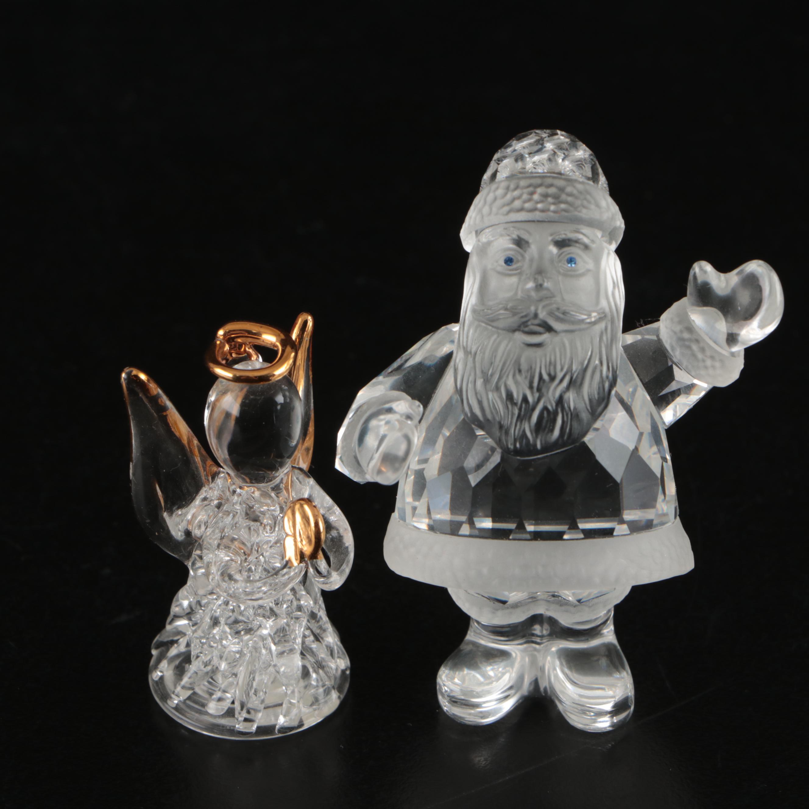 Glass Christmas Trees with Santa Boxes and More Decor