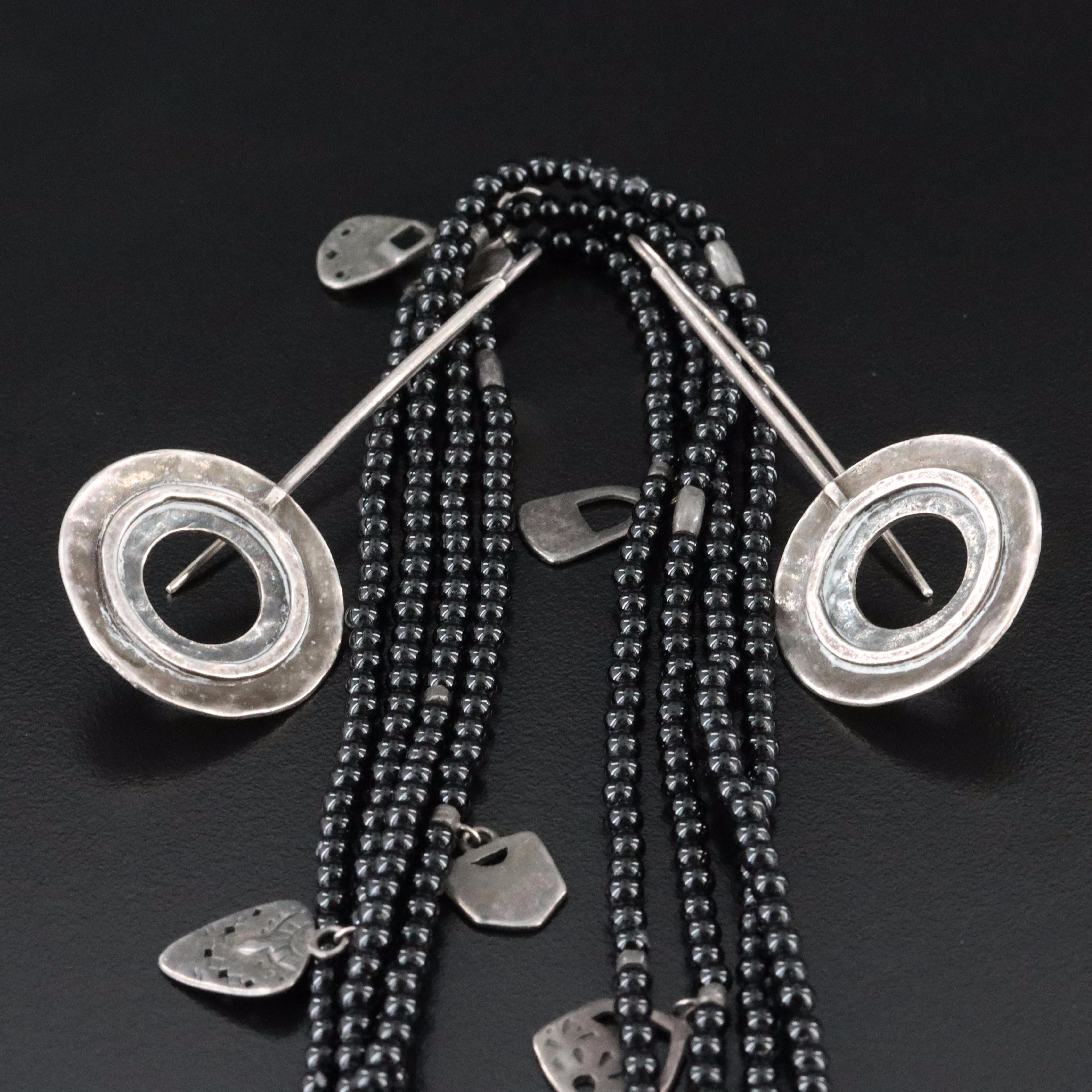 Silpada Sterling Black Onyx Necklace and Pendulum Earrings