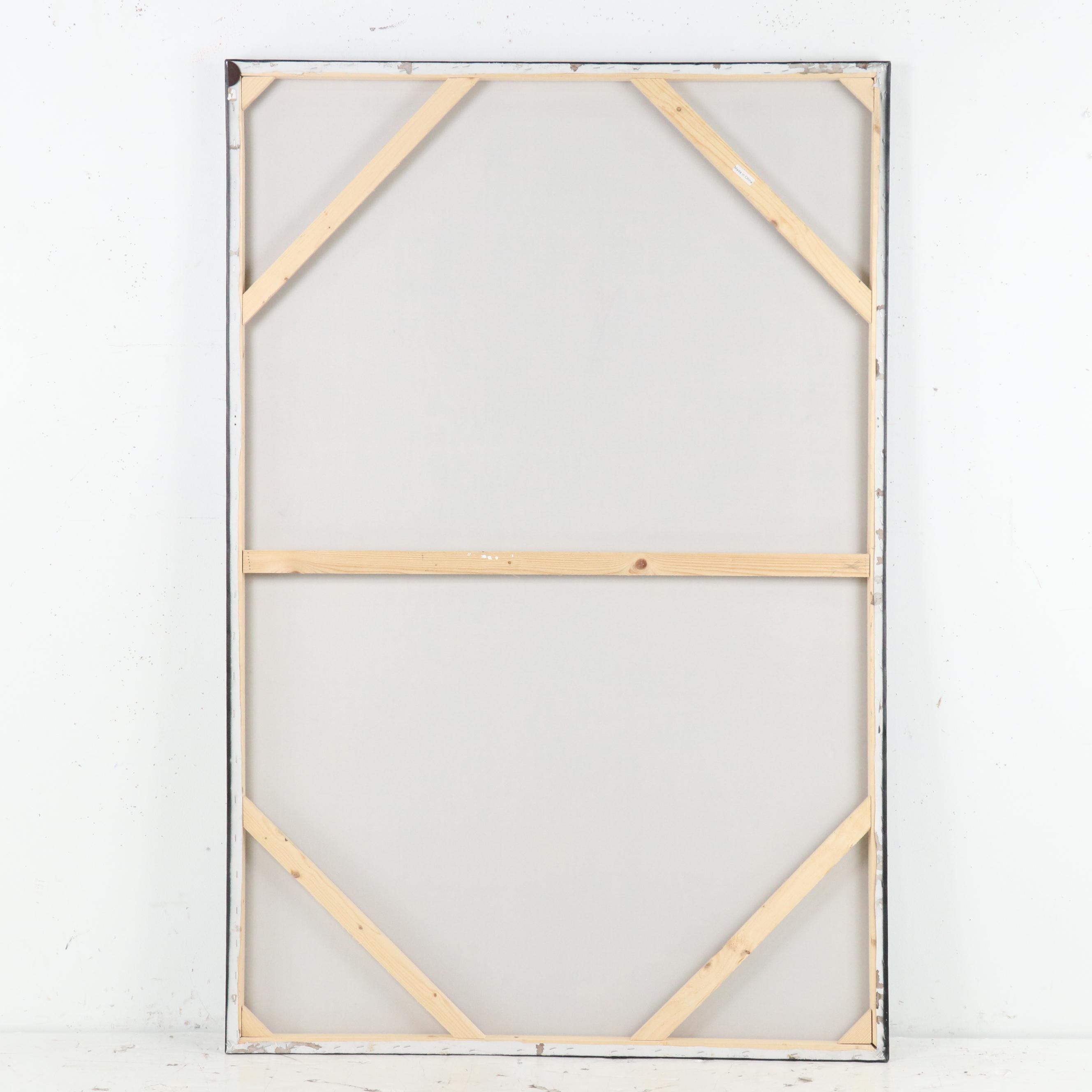 Blue and White Acrylic Abstract Composition