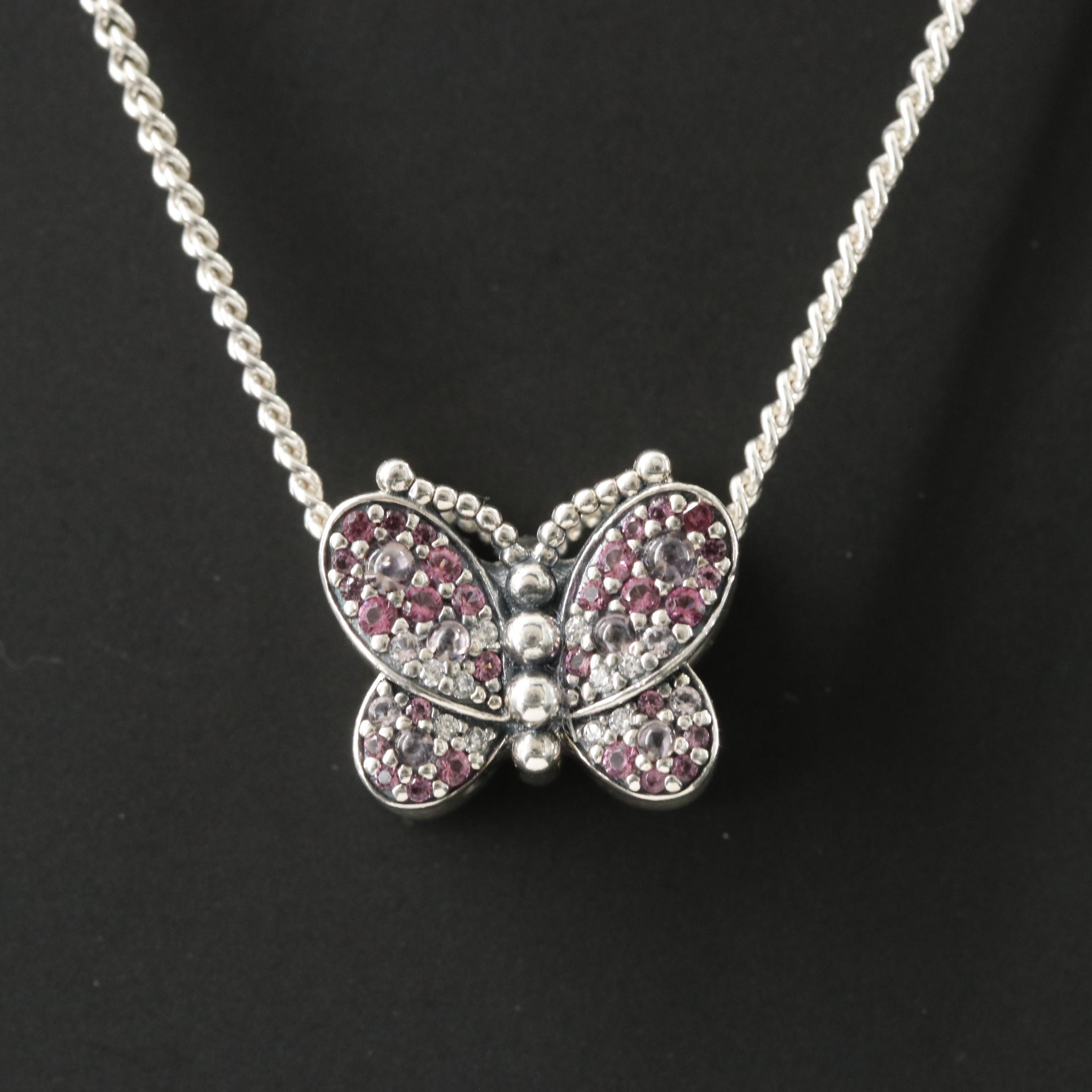 Pandora Sterling Crystal and CZ Pendant Necklace