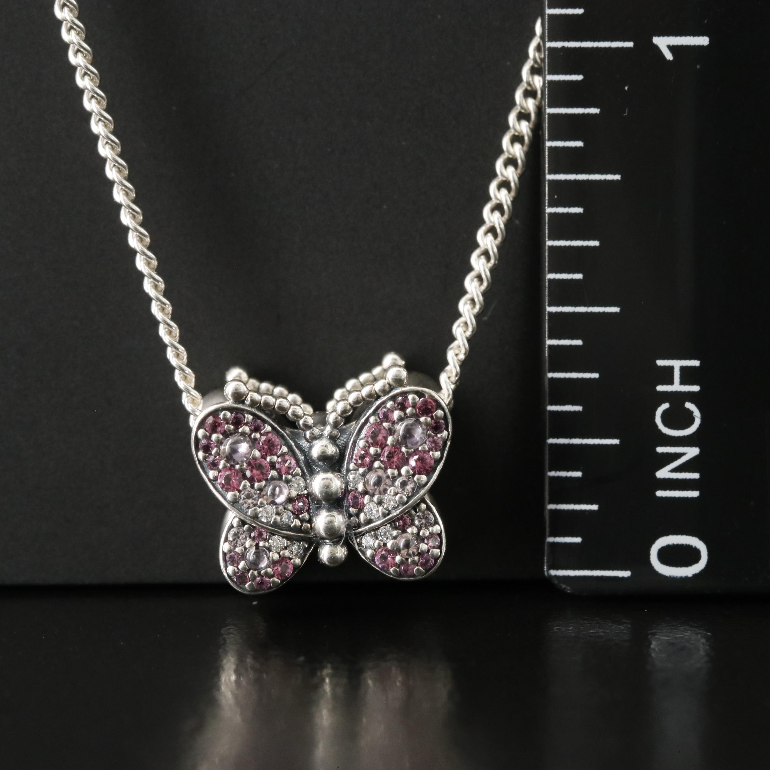 Pandora Sterling Crystal and CZ Pendant Necklace