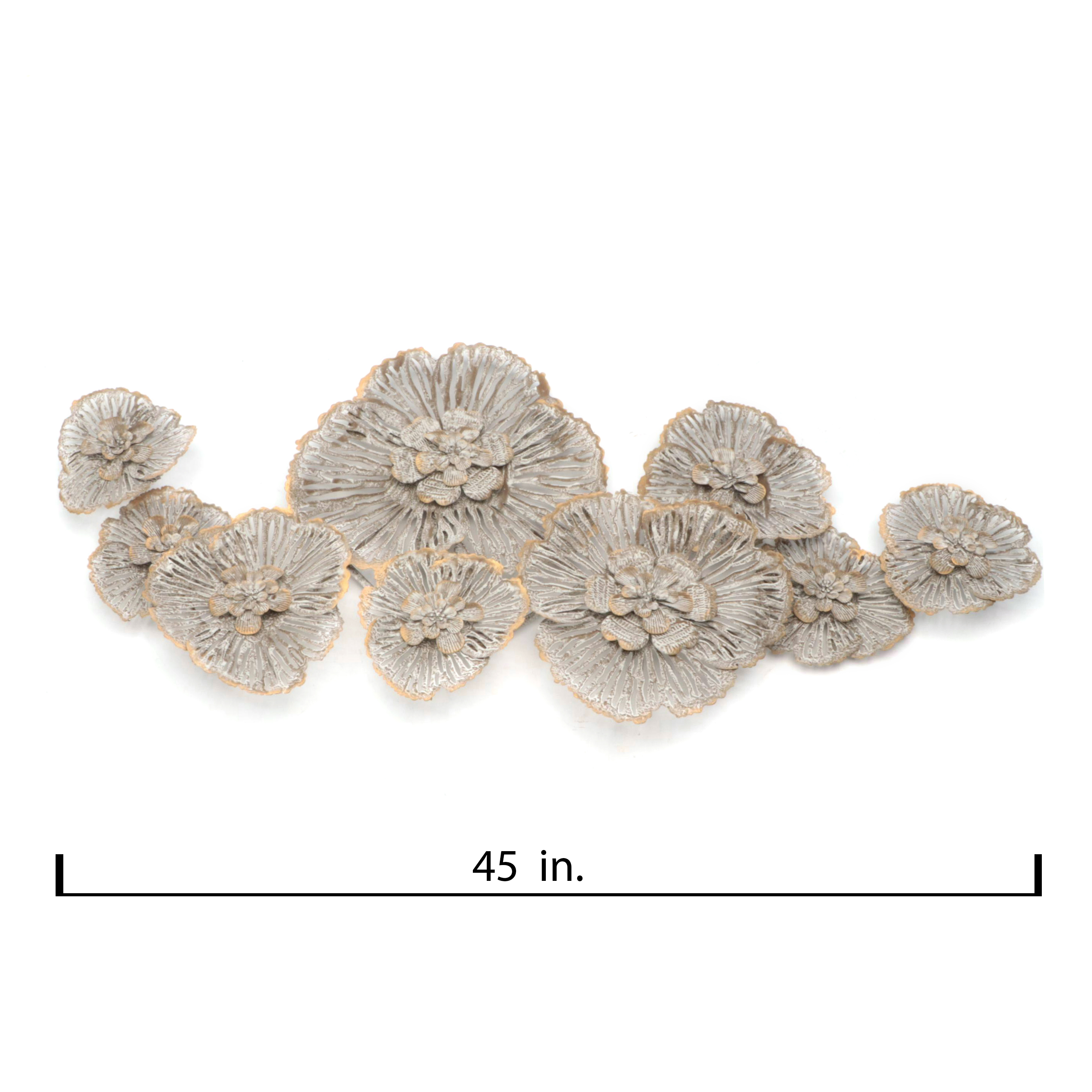 Litton Lane Contemporary Floral Metal Wall Hanging