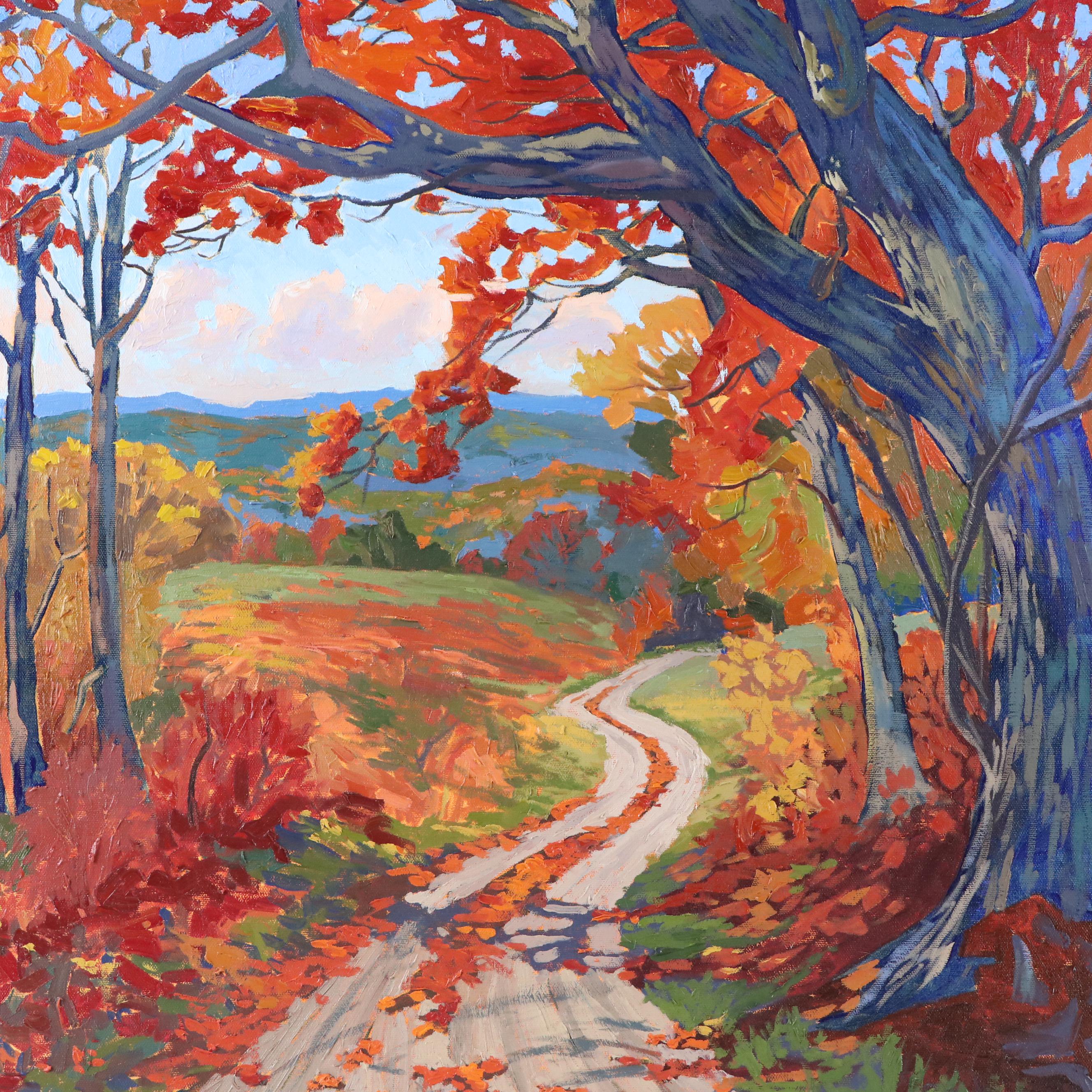 Sarah Brown Landscape Oil Painting "Autumn Splendor," 21st Century