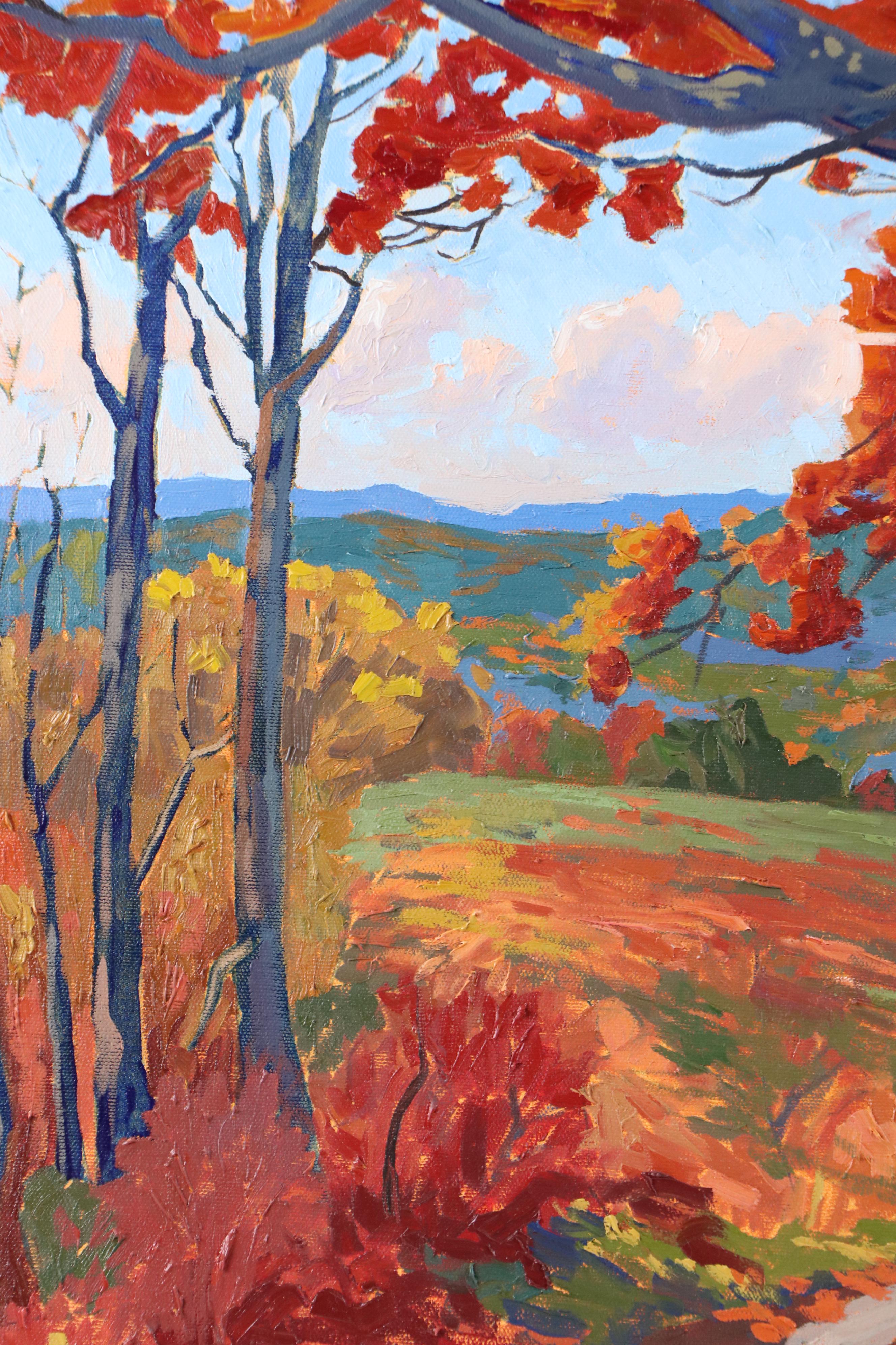 Sarah Brown Landscape Oil Painting "Autumn Splendor," 21st Century