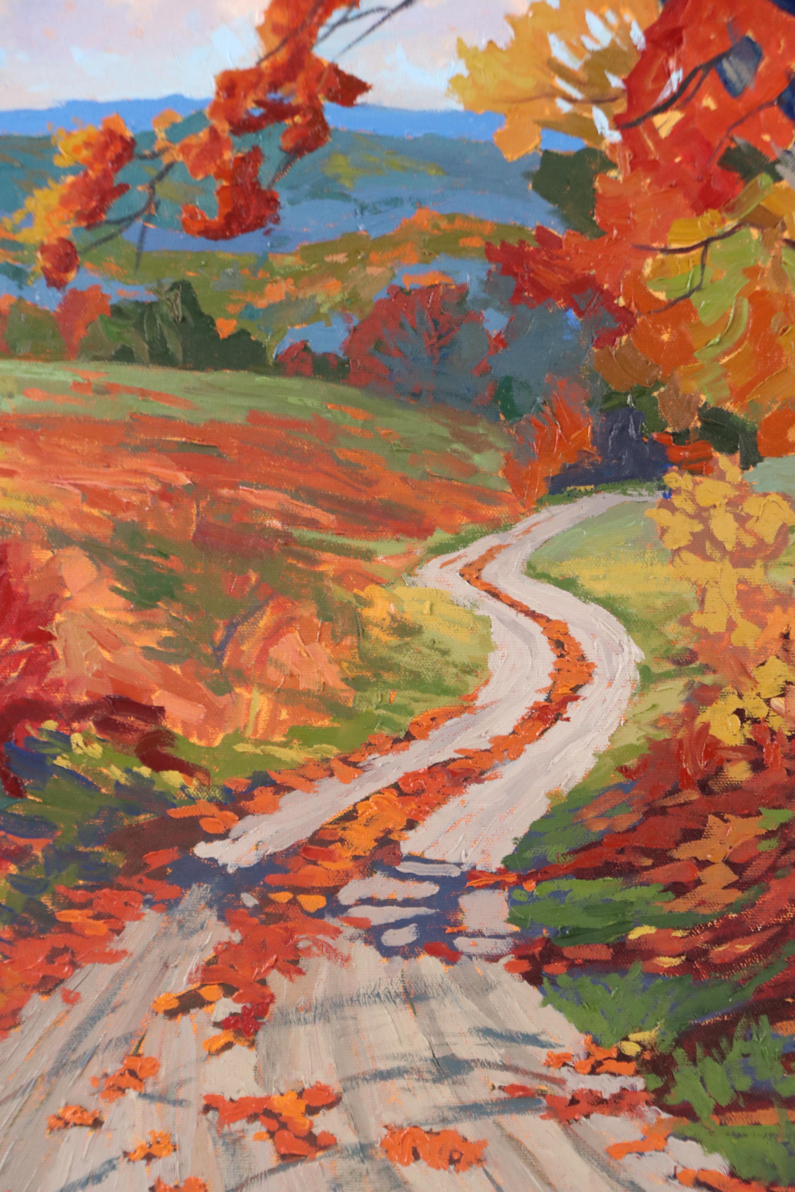 Sarah Brown Landscape Oil Painting "Autumn Splendor," 21st Century