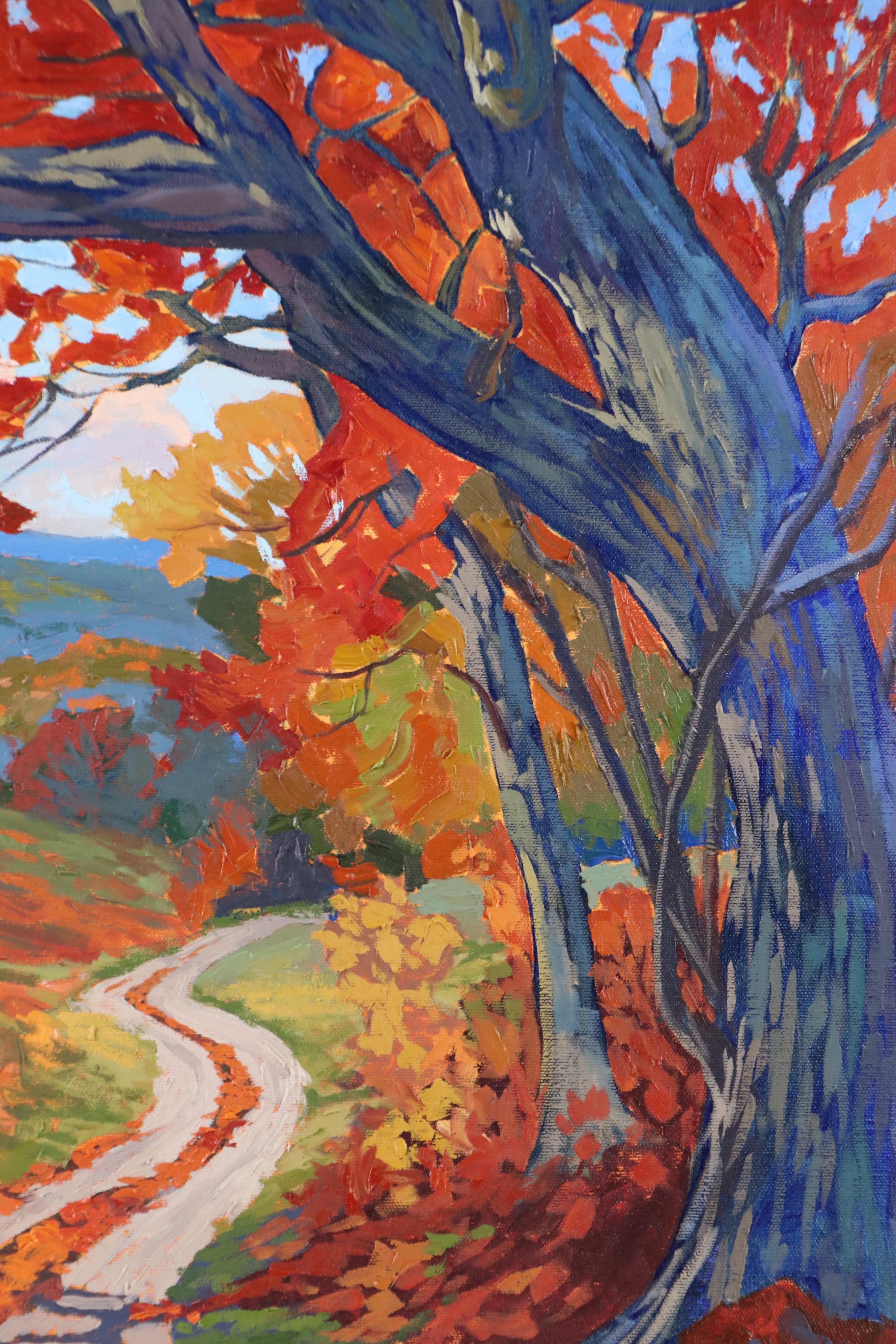 Sarah Brown Landscape Oil Painting "Autumn Splendor," 21st Century