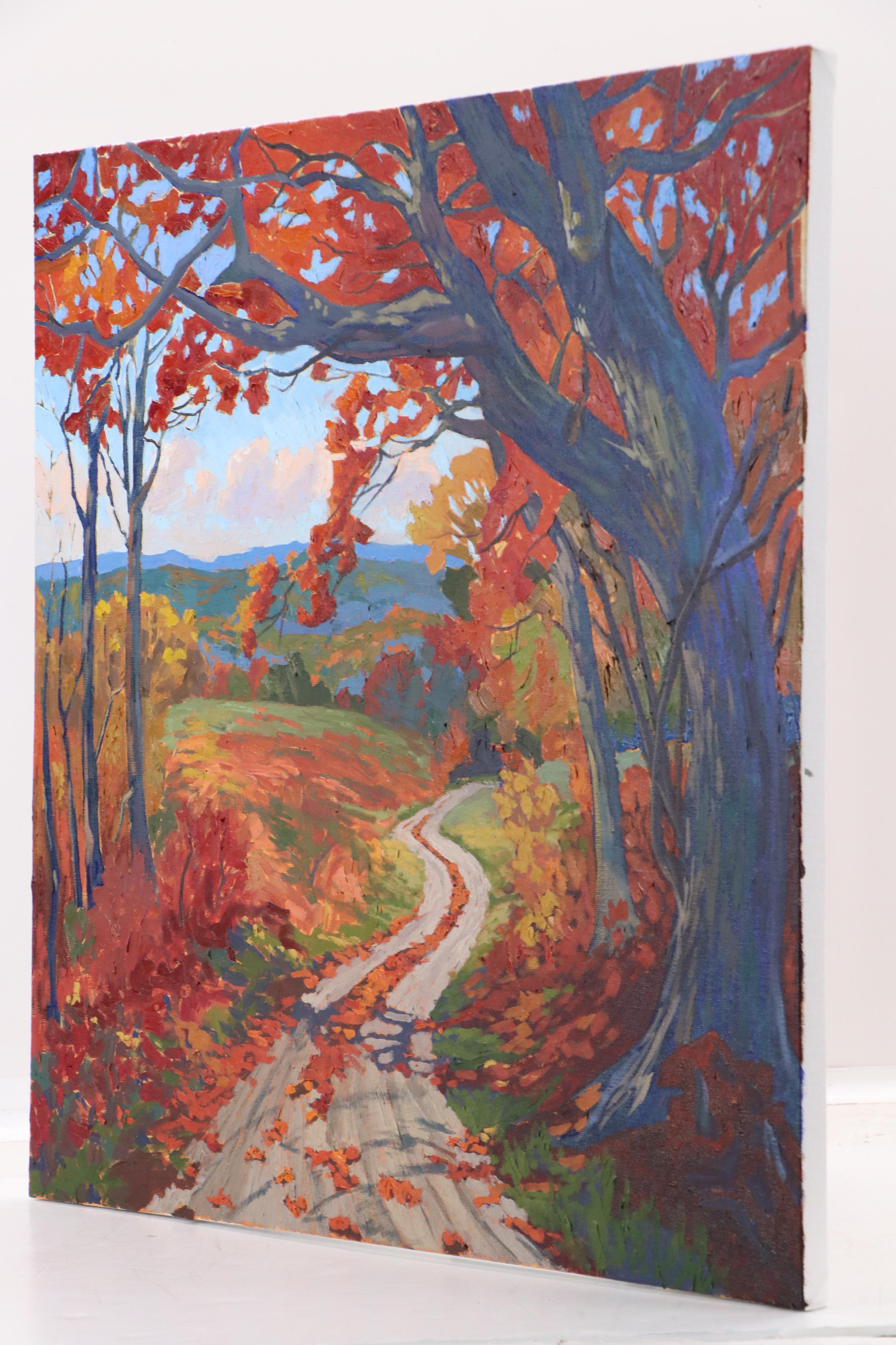 Sarah Brown Landscape Oil Painting "Autumn Splendor," 21st Century