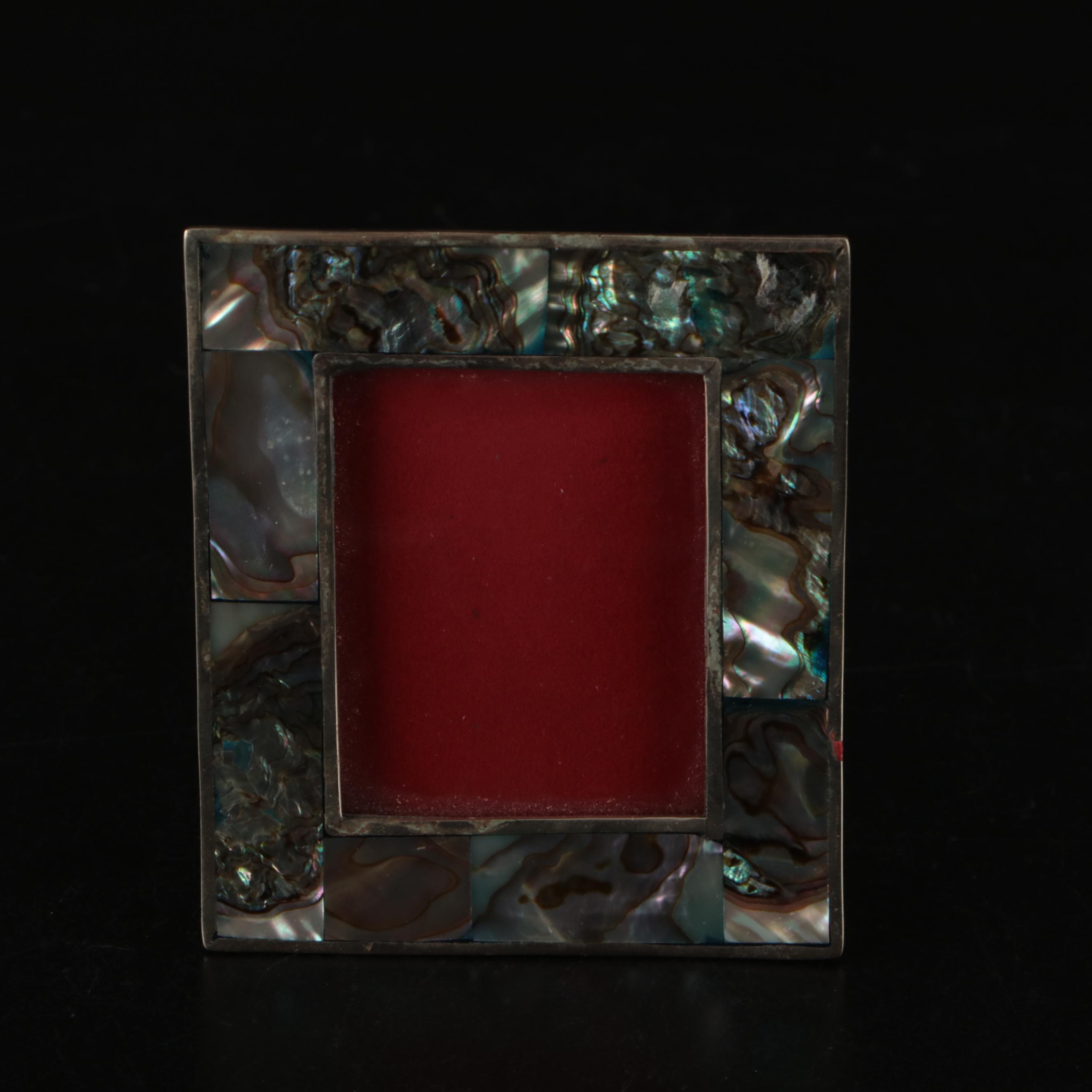 Mexican Abalone and Alpaca Silver Picture Frames