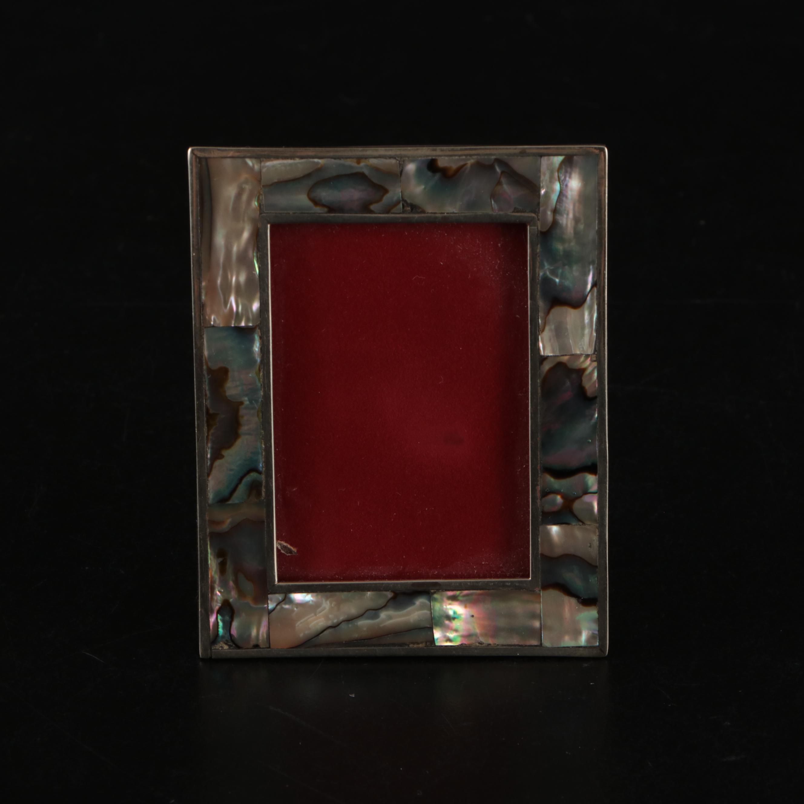 Mexican Abalone and Alpaca Silver Picture Frames