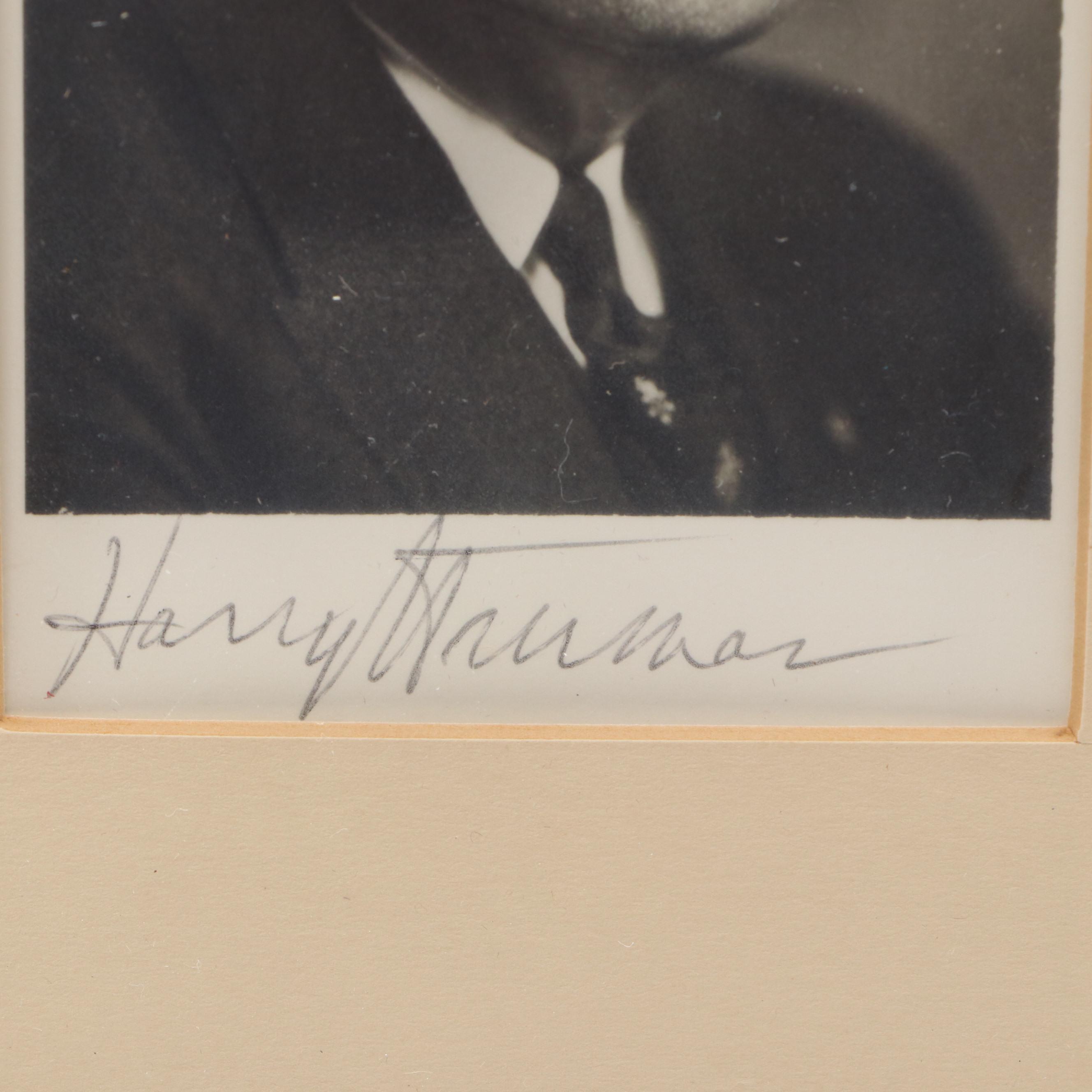 Harry Truman Signed Card, Mid-20th Century