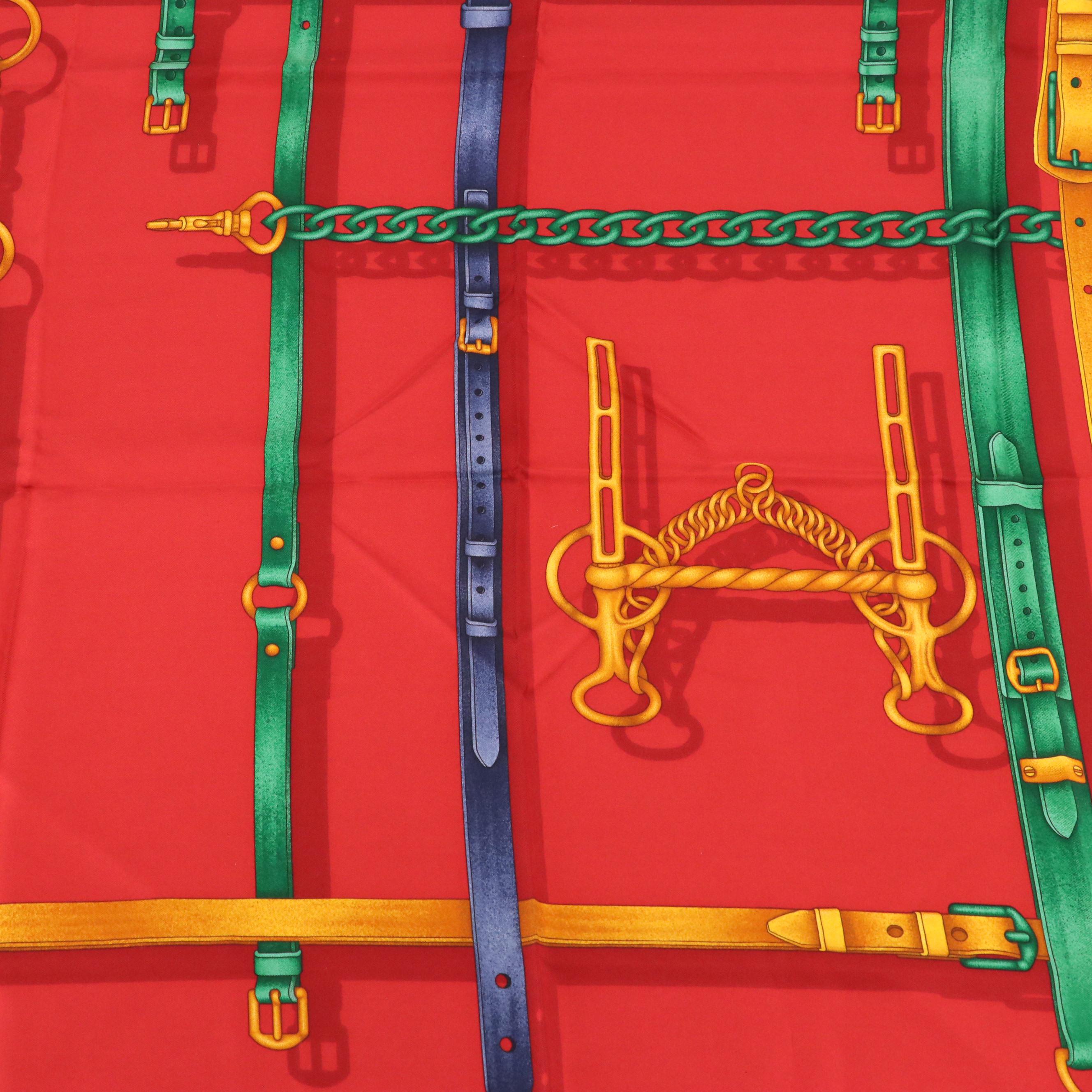 Gucci Equestrian Motif Silk Twill Scarf