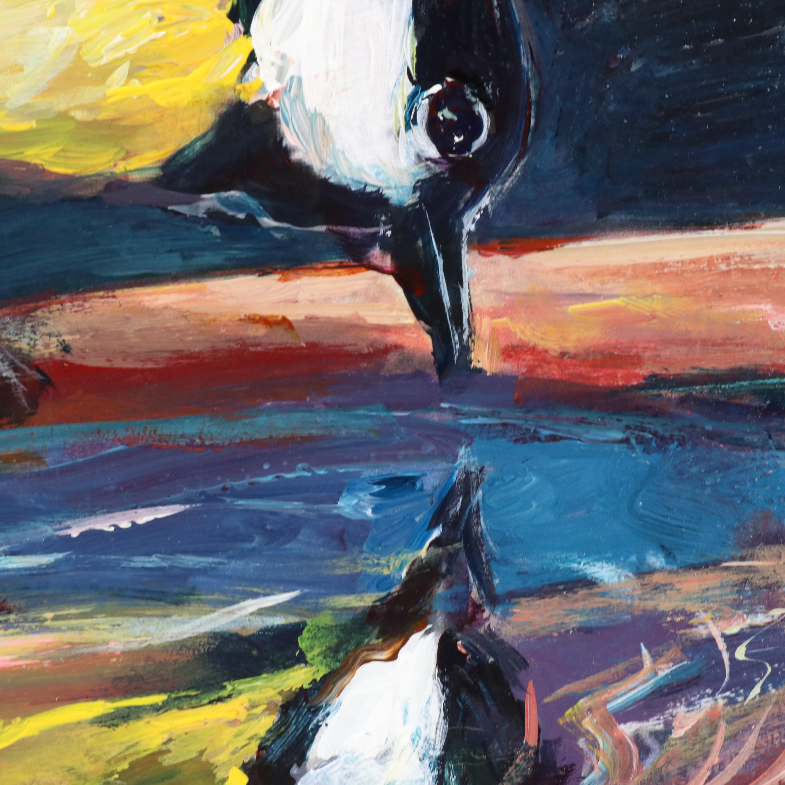 Adam Deda Oil Painting of Bird "Fountain," 2025