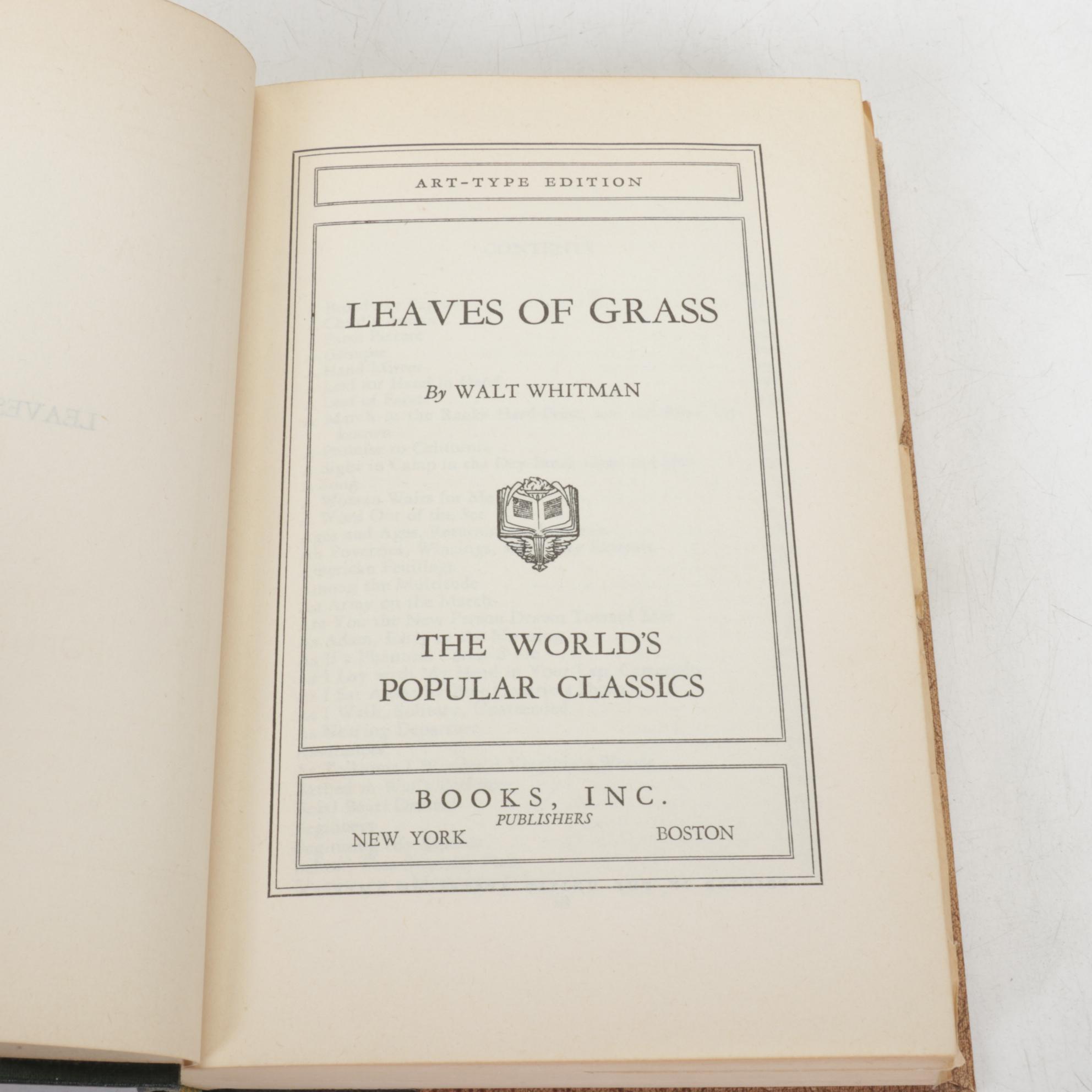 Walt Whitman's "Leaves of Grass" & Other Dramatic Works