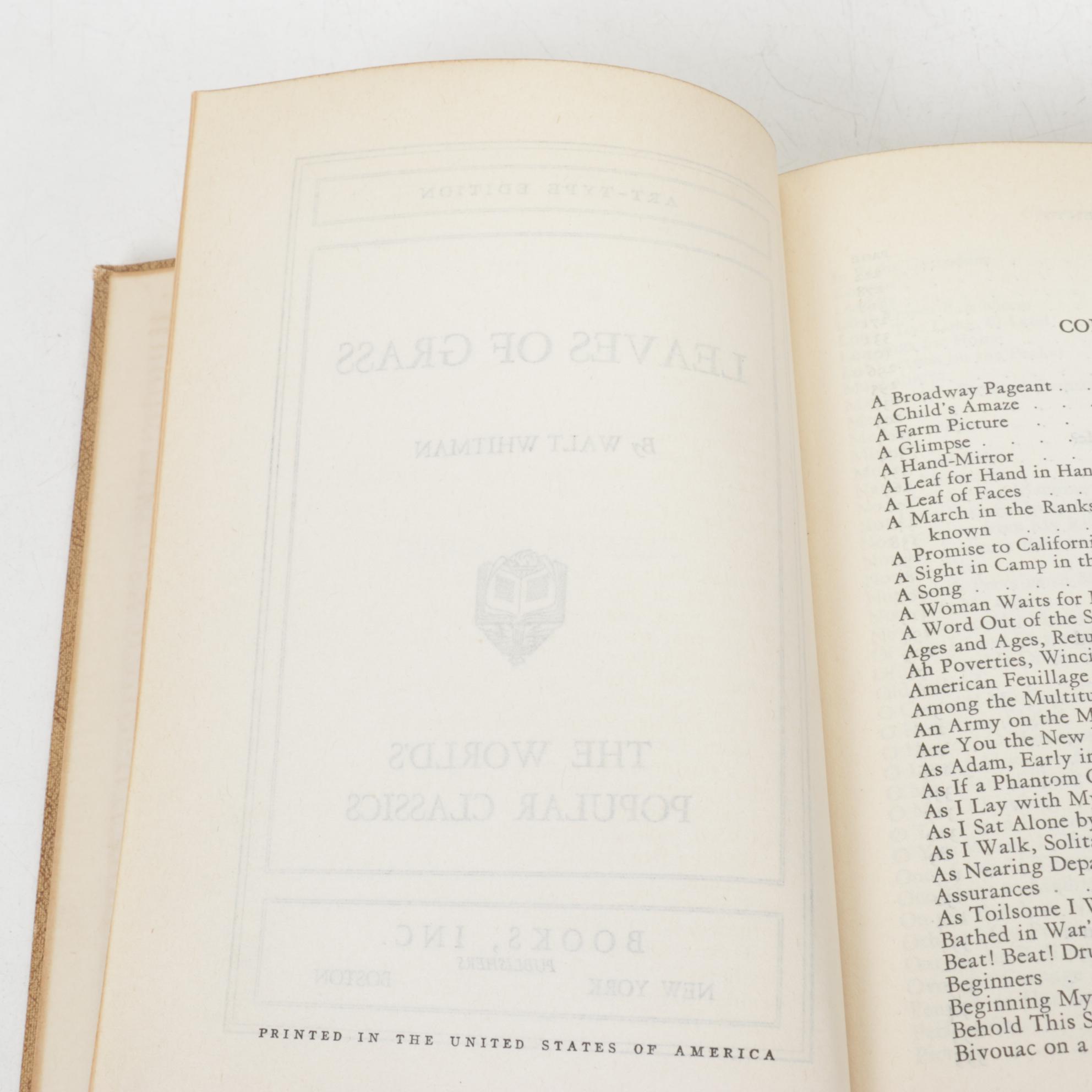 Walt Whitman's "Leaves of Grass" & Other Dramatic Works