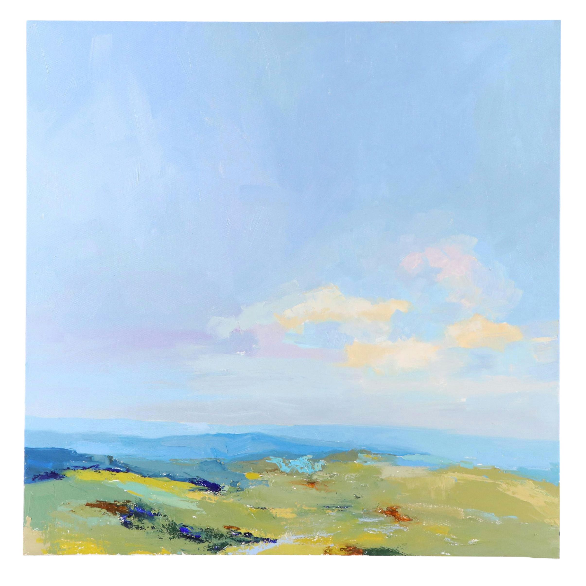 Sarah Brown Landscape Oil Painting "Borrowed Light," 21st Century