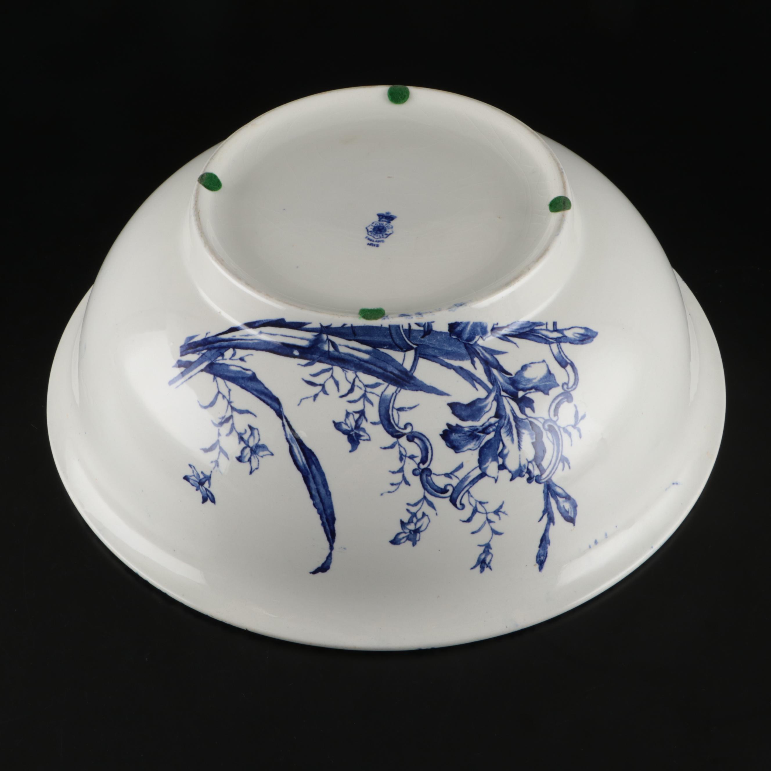 Royal Doulton Burslem Flow Blue Floral Bowl