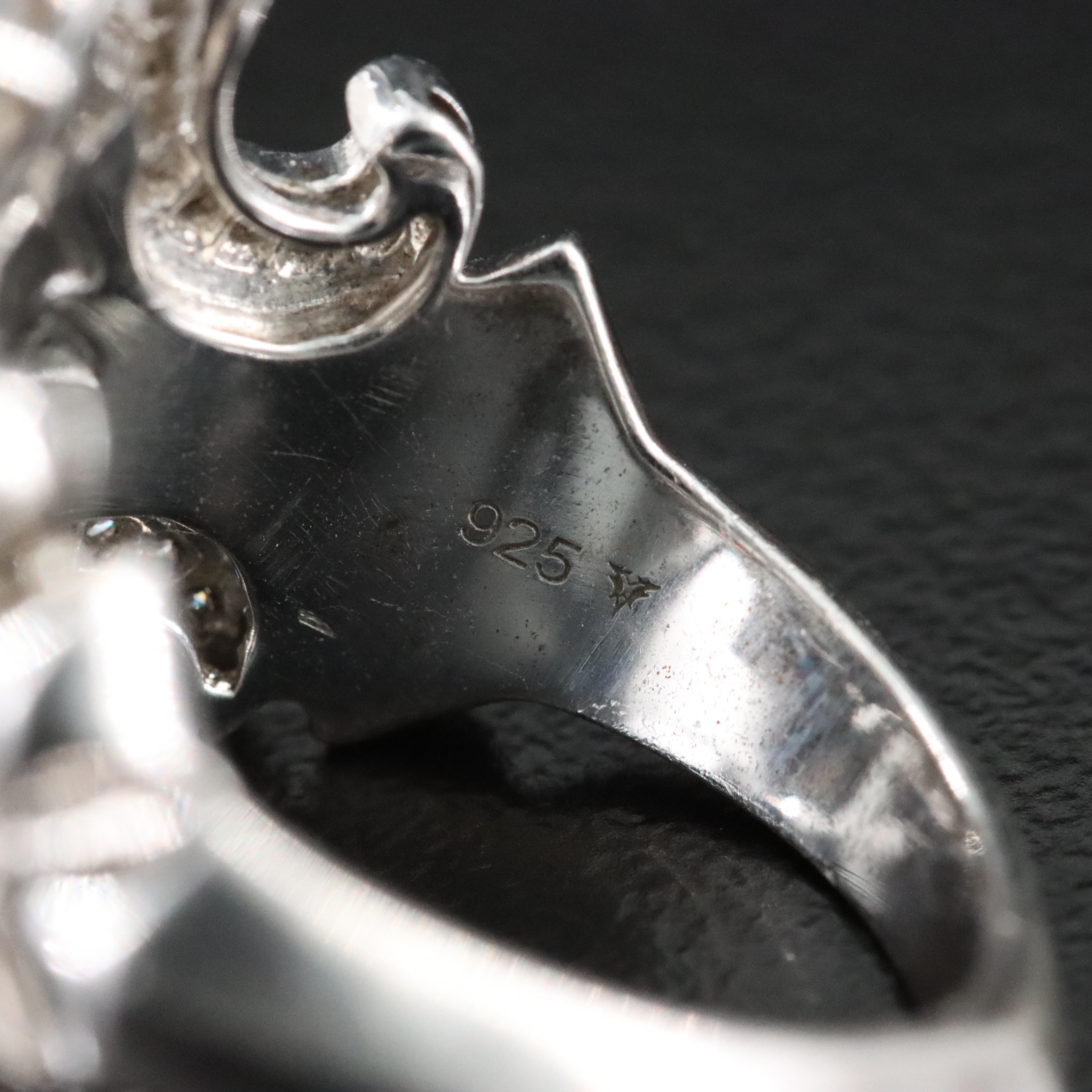 Stephen Webster Sterling Rock Crystal and Diamond Ring