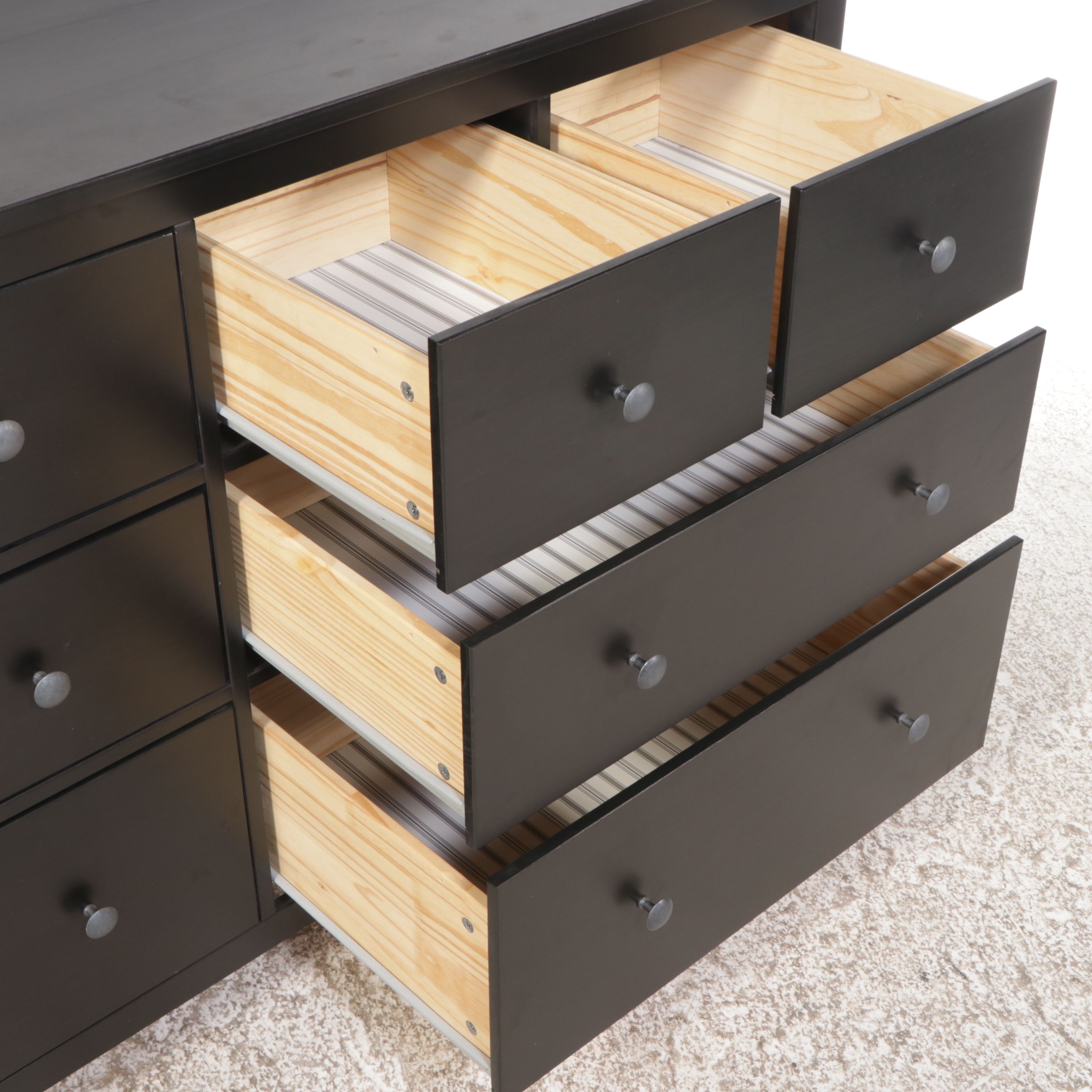 Contemporary Ebonized Wood Chest of Drawers
