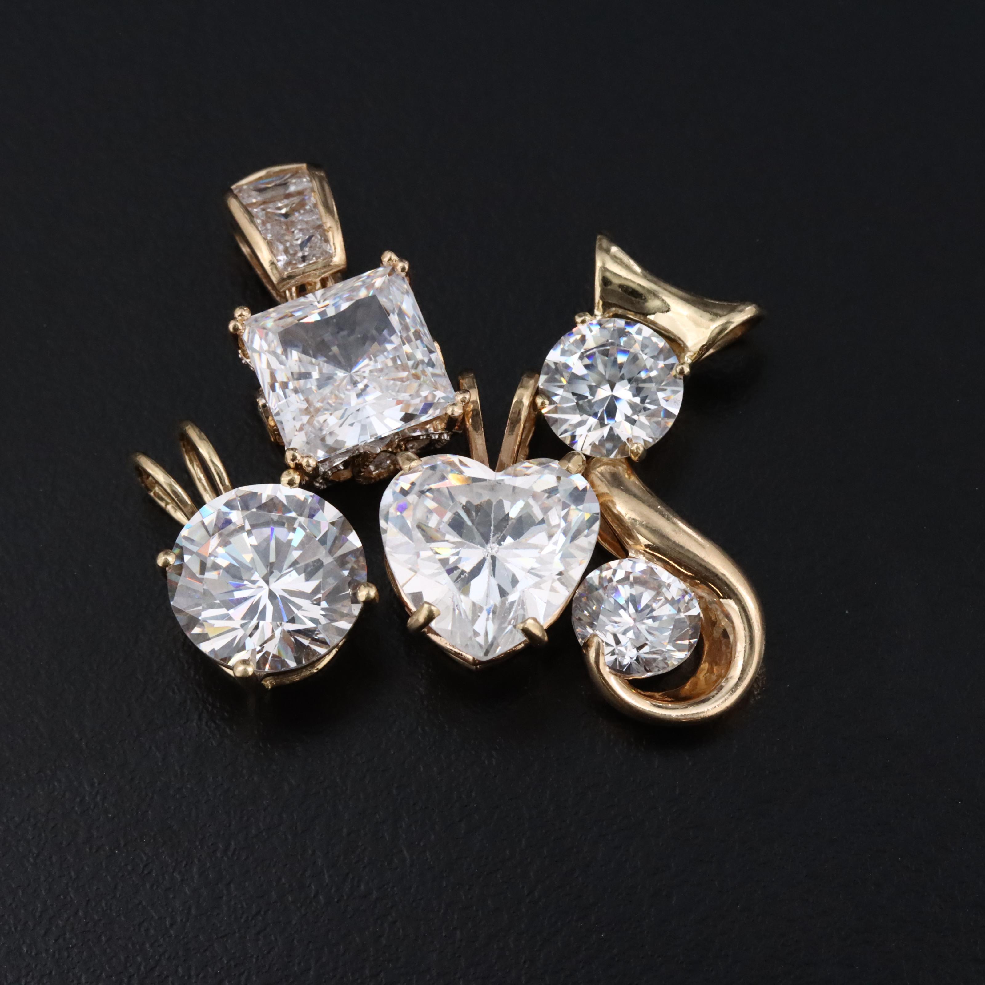 14K Pendant, Ring and Bracelet with Sapphires, CZ and Topaz