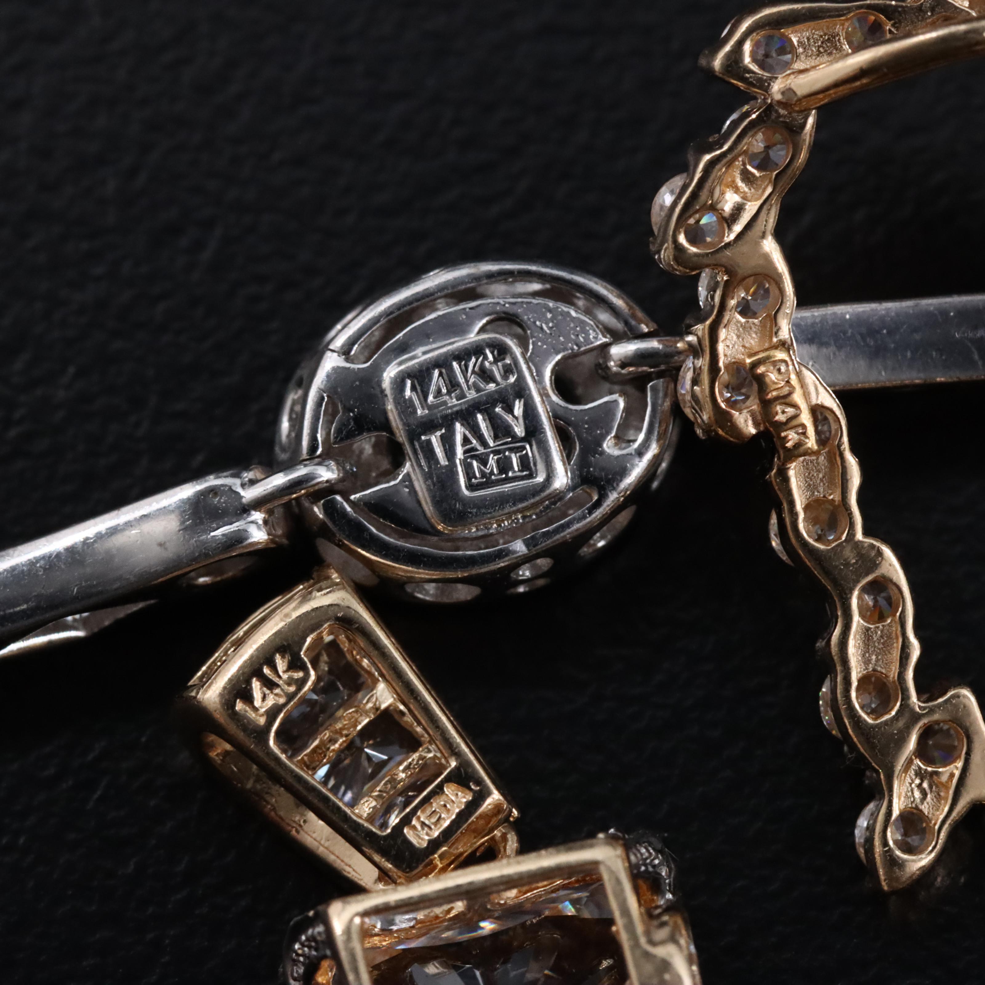 14K Pendant, Ring and Bracelet with Sapphires, CZ and Topaz