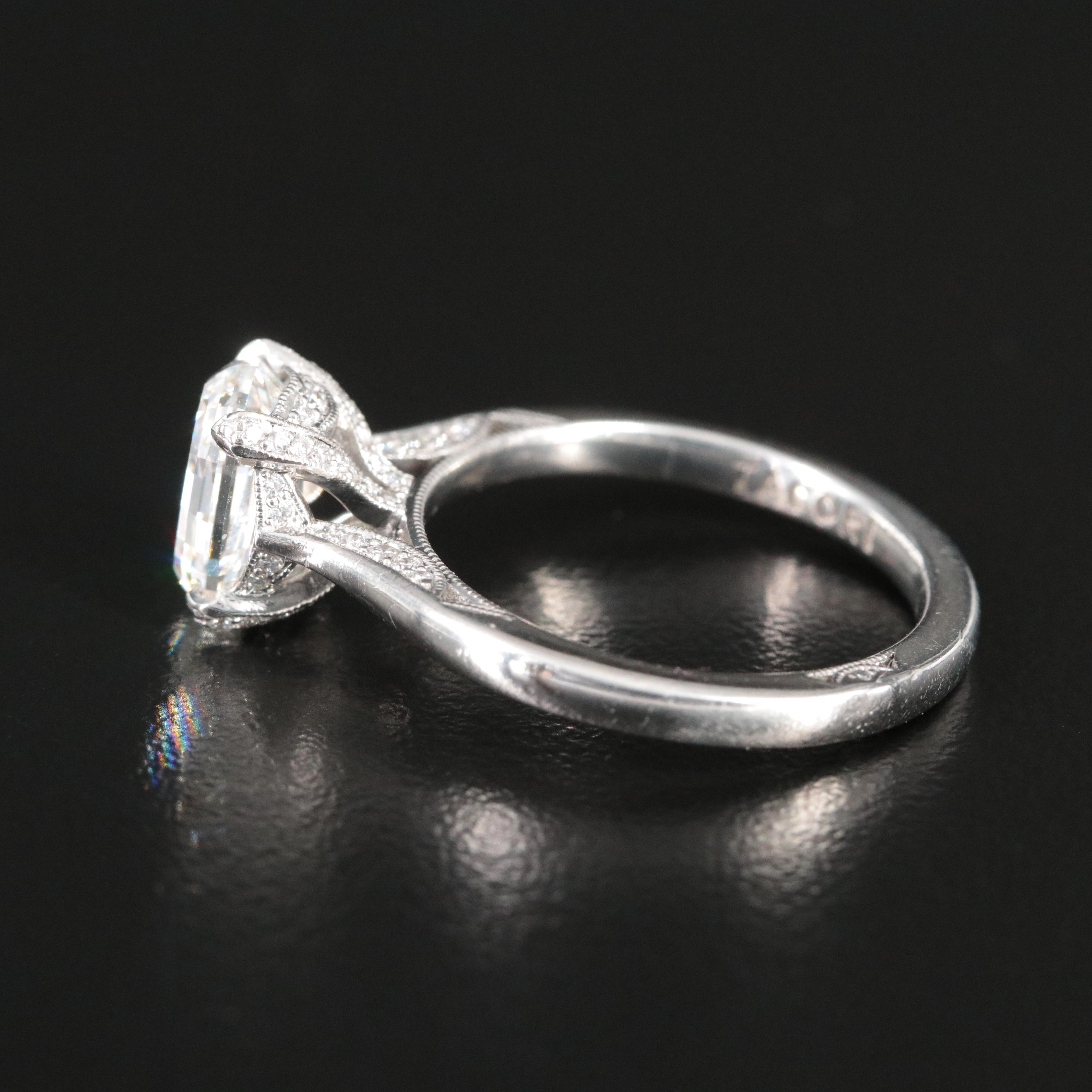 Tacori Platinum 2.31 CTW Diamond Ring with Internally Flawless Center and GIA