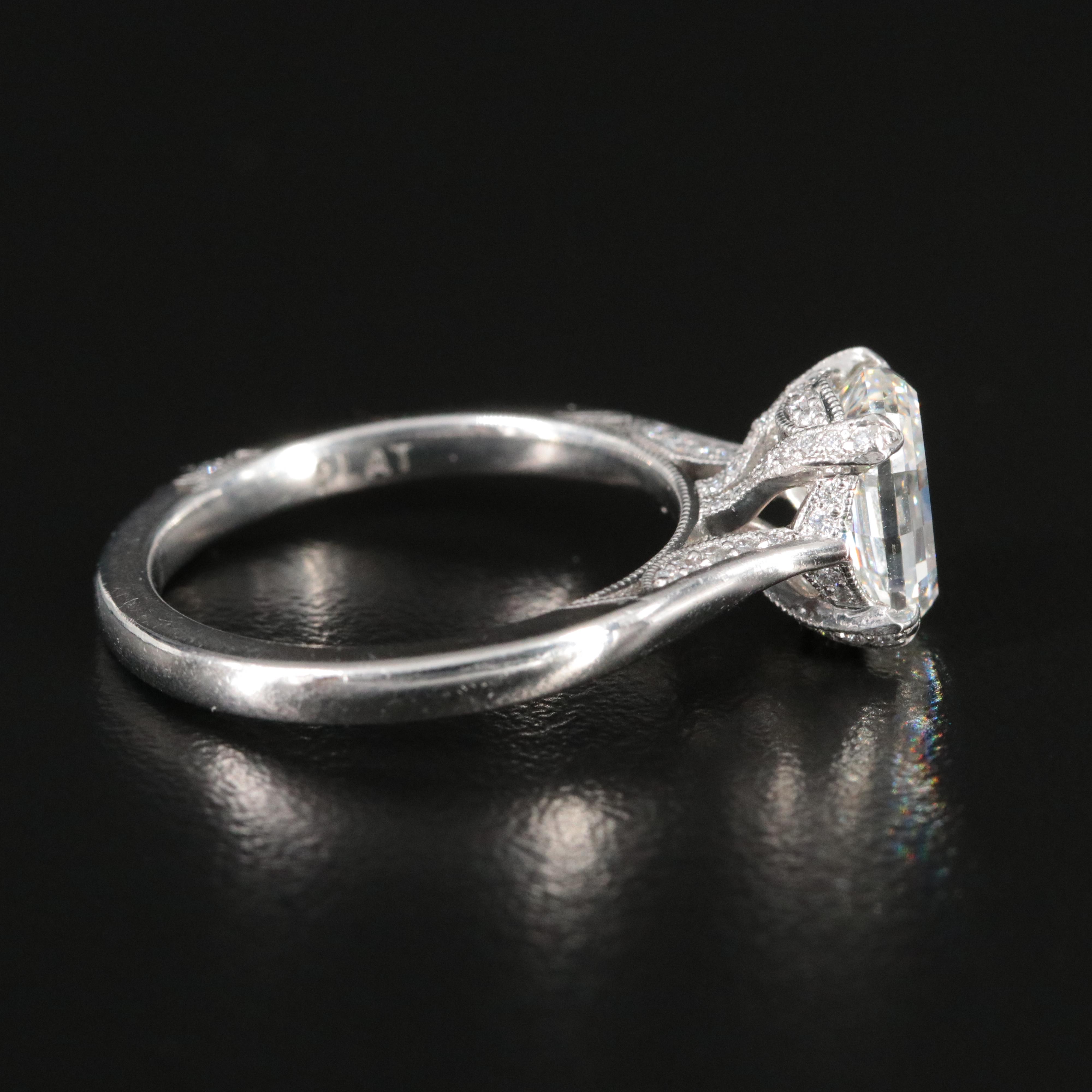 Tacori Platinum 2.31 CTW Diamond Ring with Internally Flawless Center and GIA