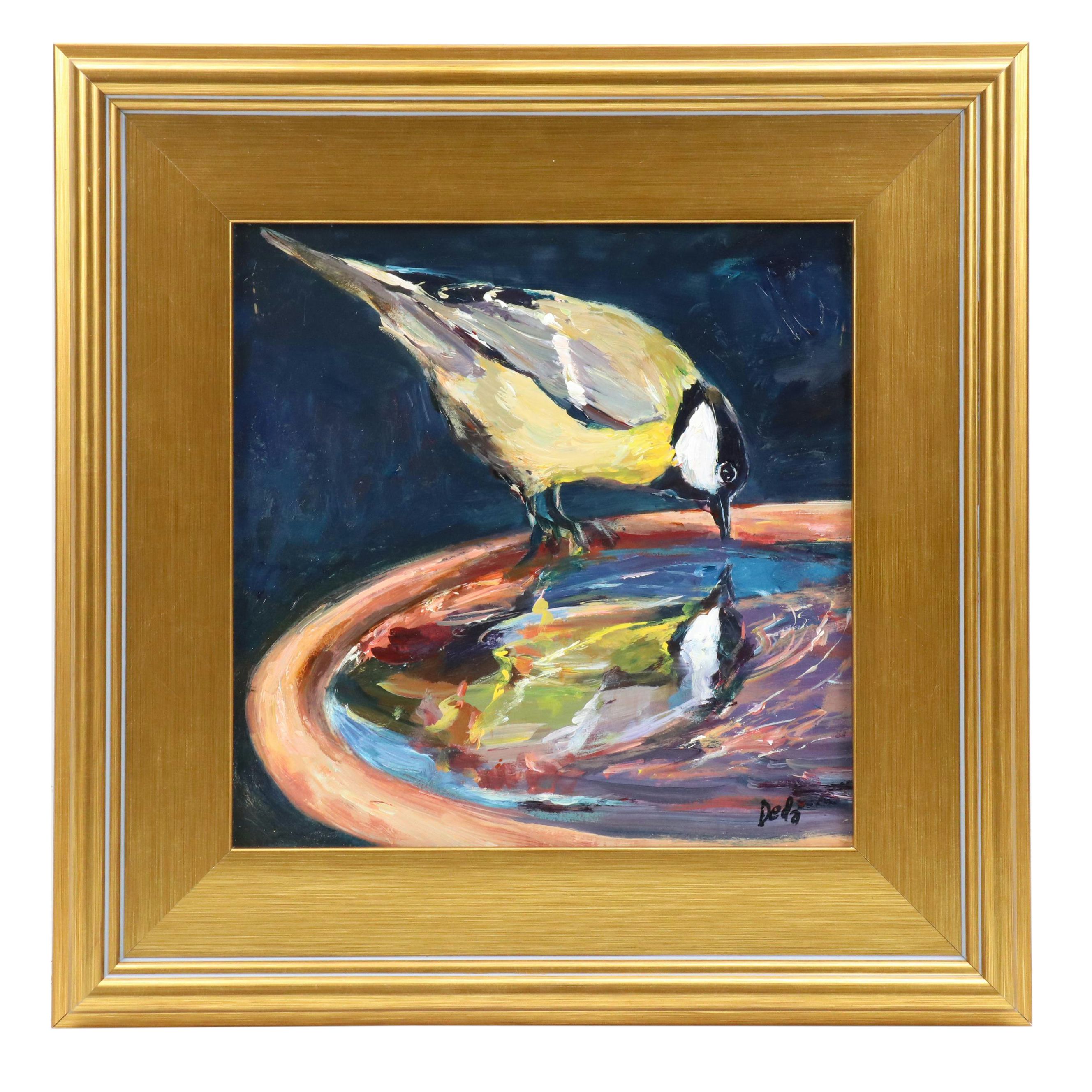 Adam Deda Oil Painting of Bird "Fountain," 2025